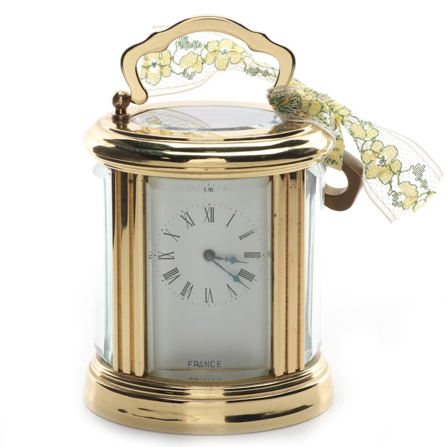 French Brass Caged Carriage Clock