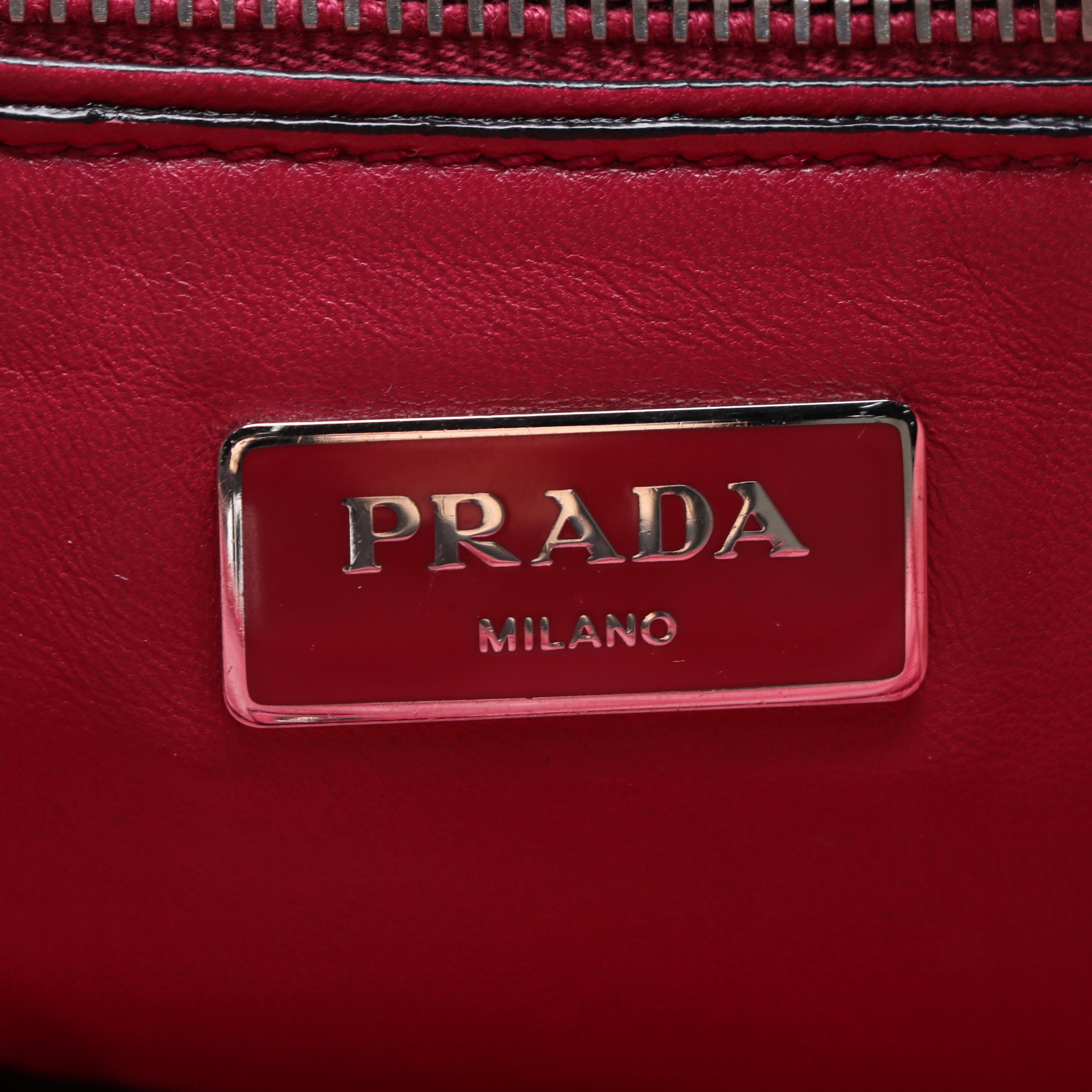 Prada Twin Pocket Double Handle Tote in Fuschia Suede