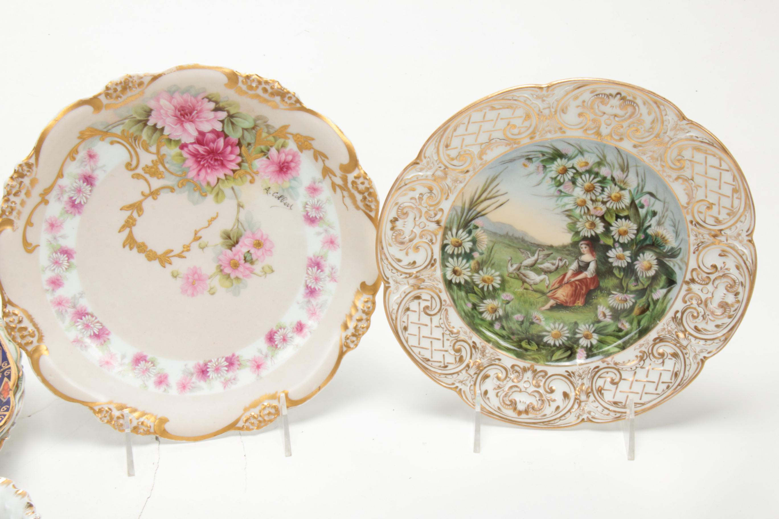 European Porcelain and Bone China Plates and Serveware, Late 19th/Early 20th C.