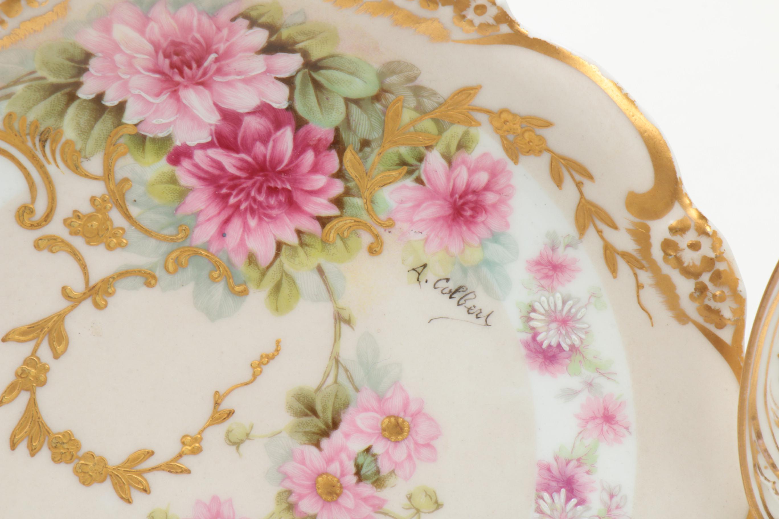 European Porcelain and Bone China Plates and Serveware, Late 19th/Early 20th C.