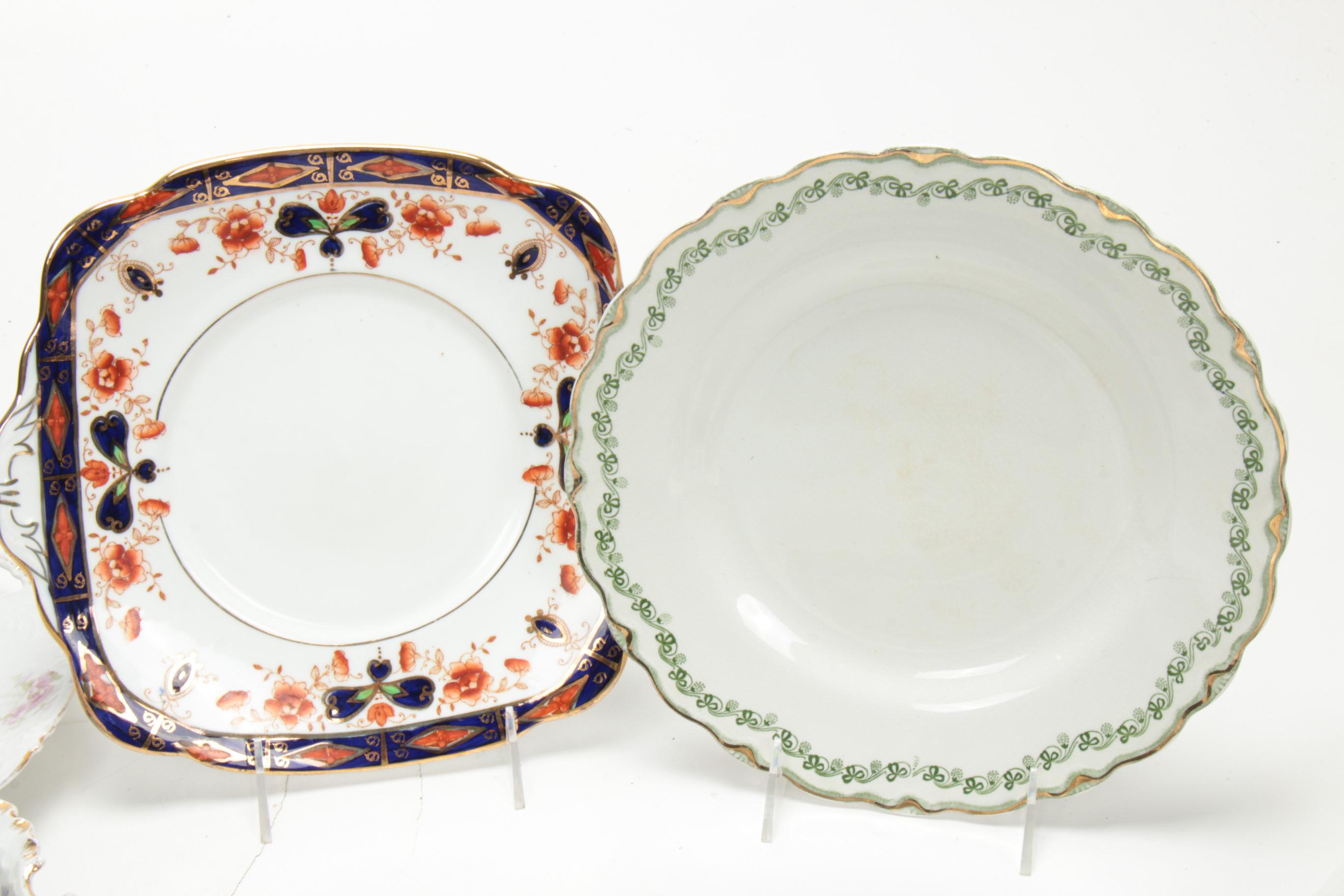 European Porcelain and Bone China Plates and Serveware, Late 19th/Early 20th C.