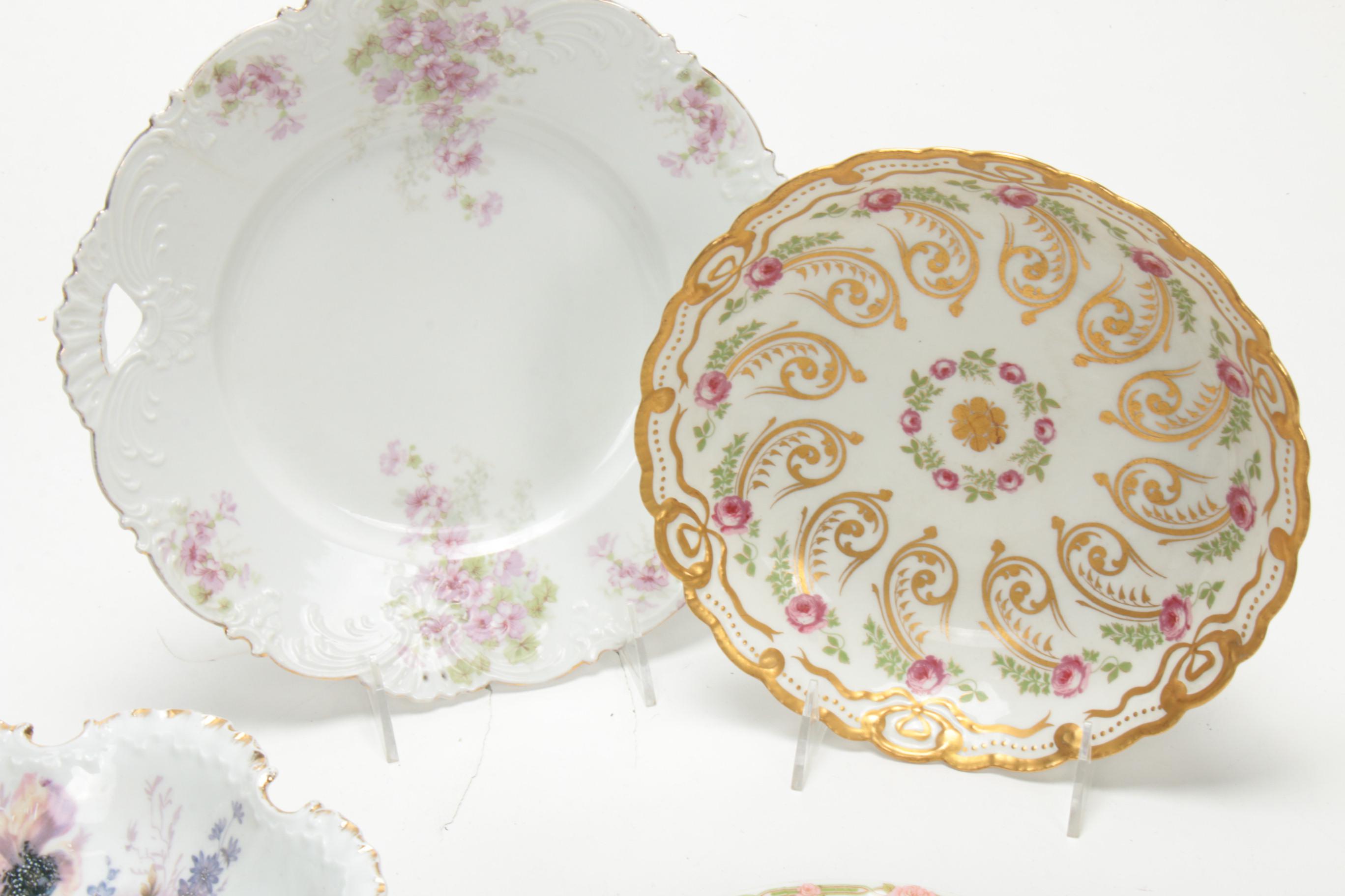European Porcelain and Bone China Plates and Serveware, Late 19th/Early 20th C.