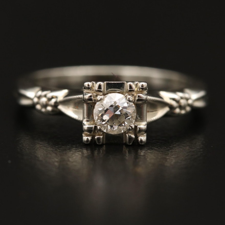 Vintage 18K Diamond Ring