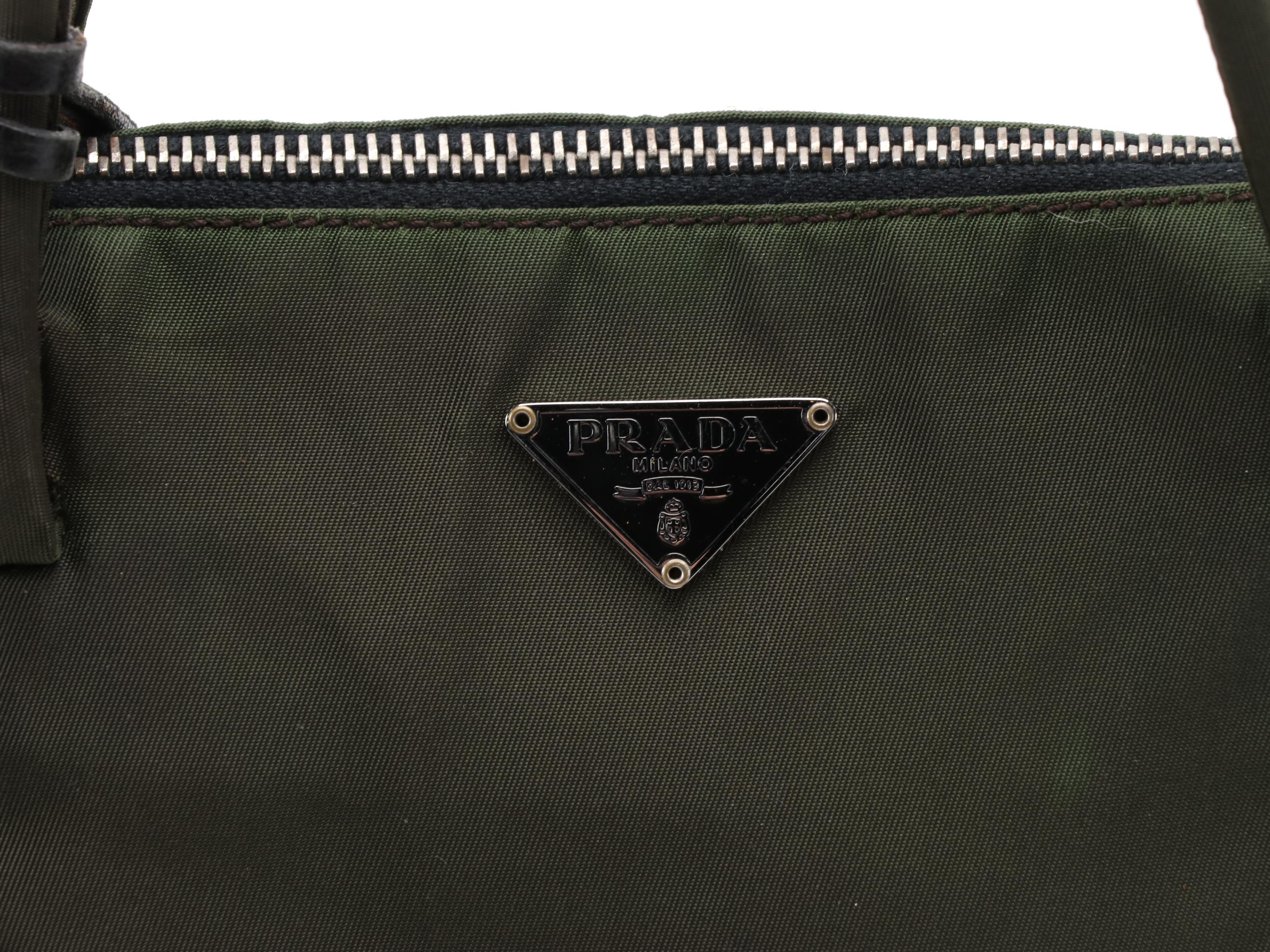 Prada Dark Green Tessuto Nylon Tote Bag