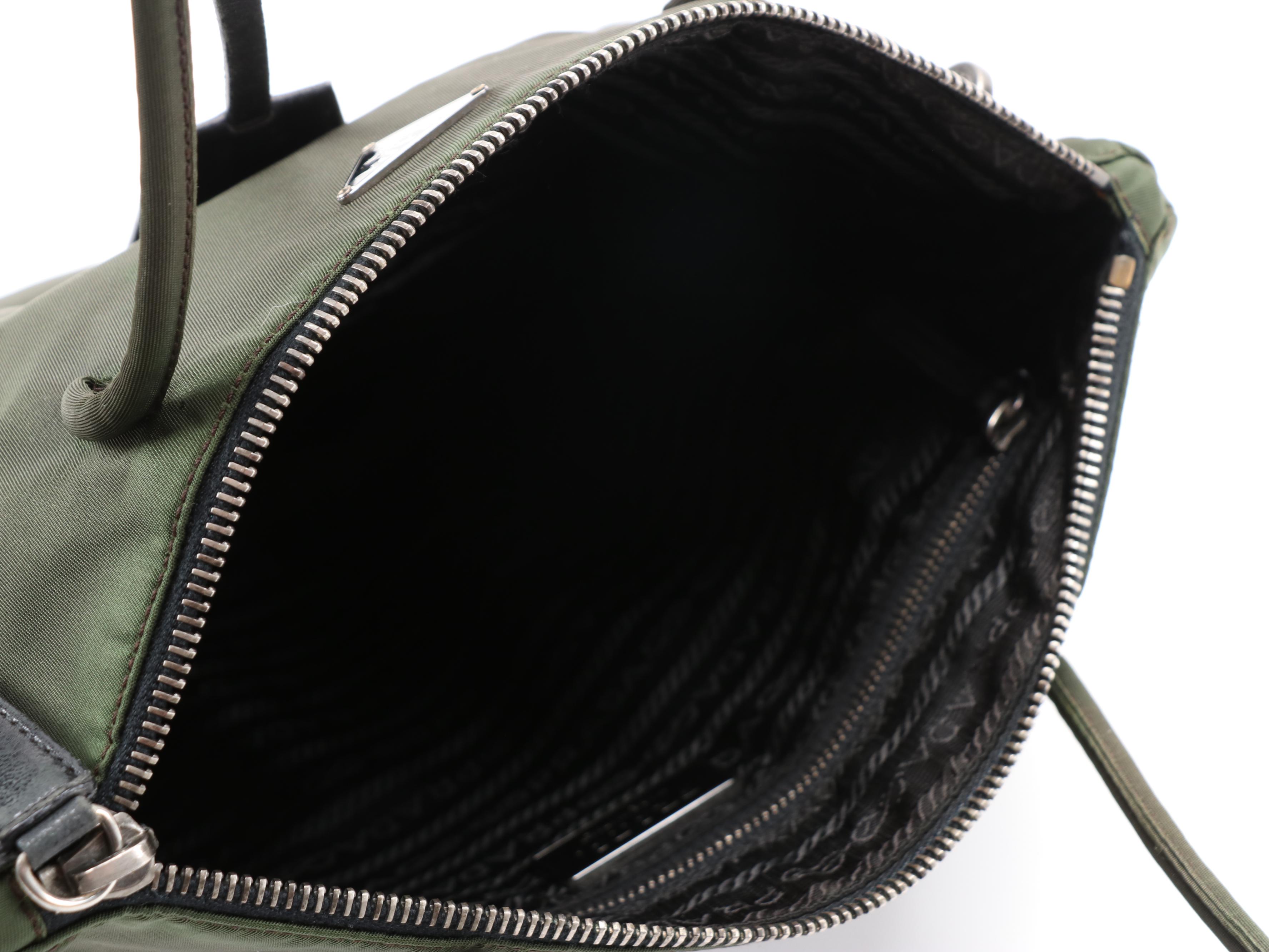 Prada Dark Green Tessuto Nylon Tote Bag
