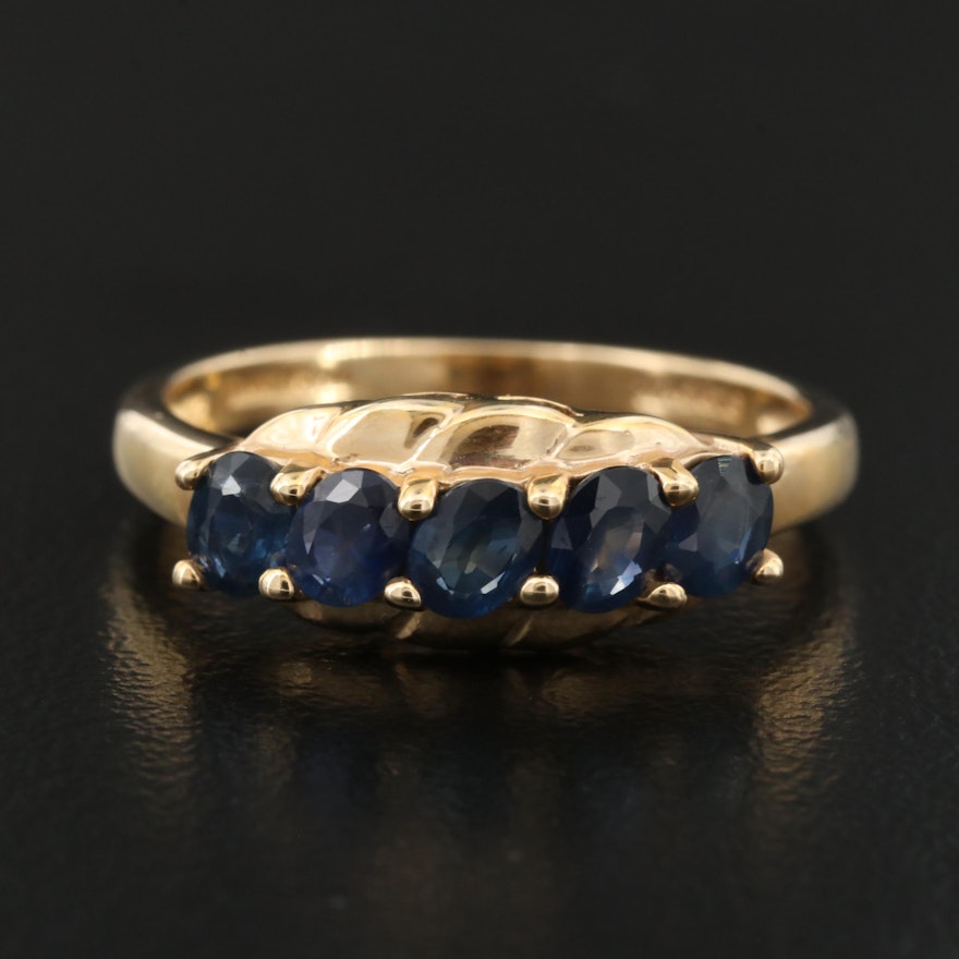 14K Sapphire Five Stone Ring