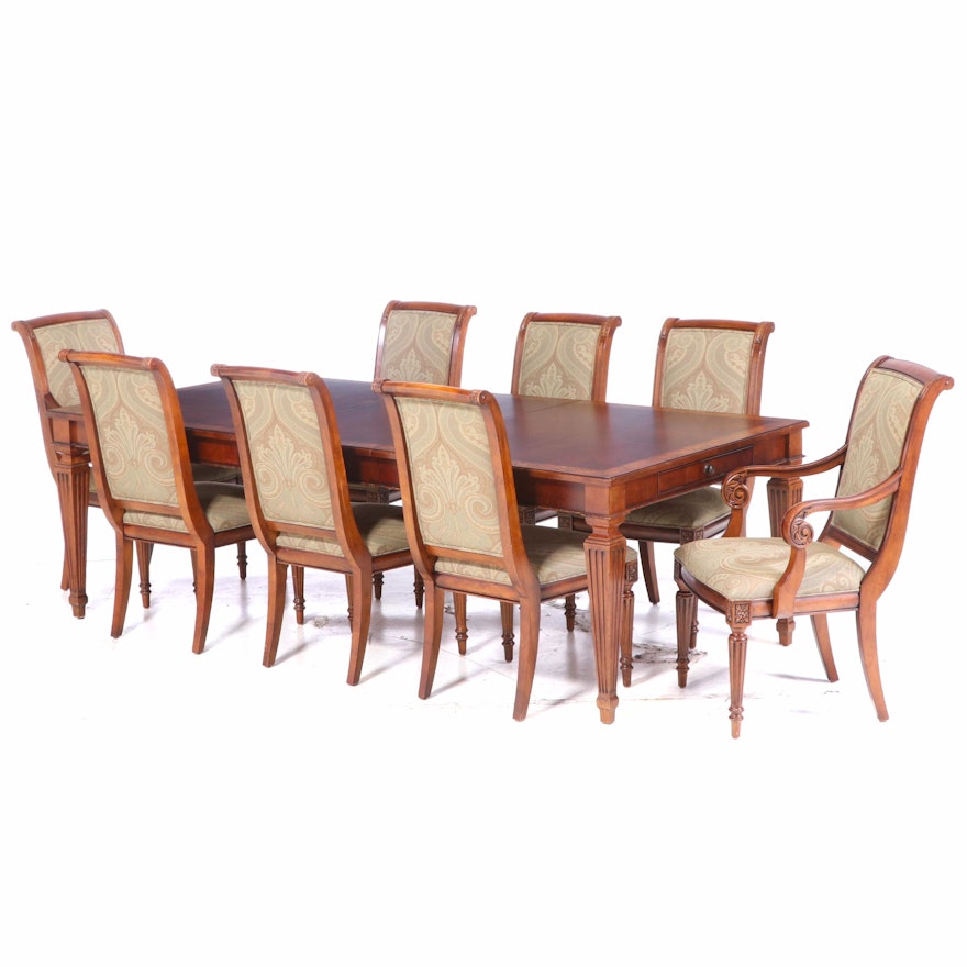 Ethan Allen "Goodwin" Dining Table and Eight "Adison" Chairs