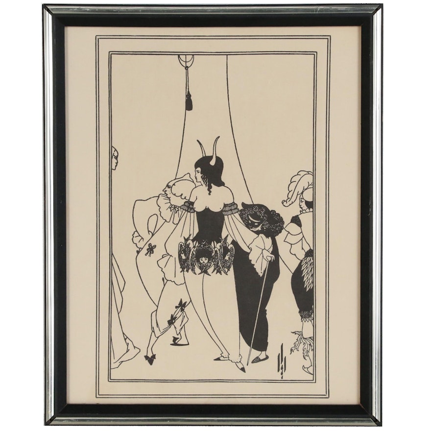 Lithograph After Aubrey Beardsley's "Mask of the Red Death," 21st Century