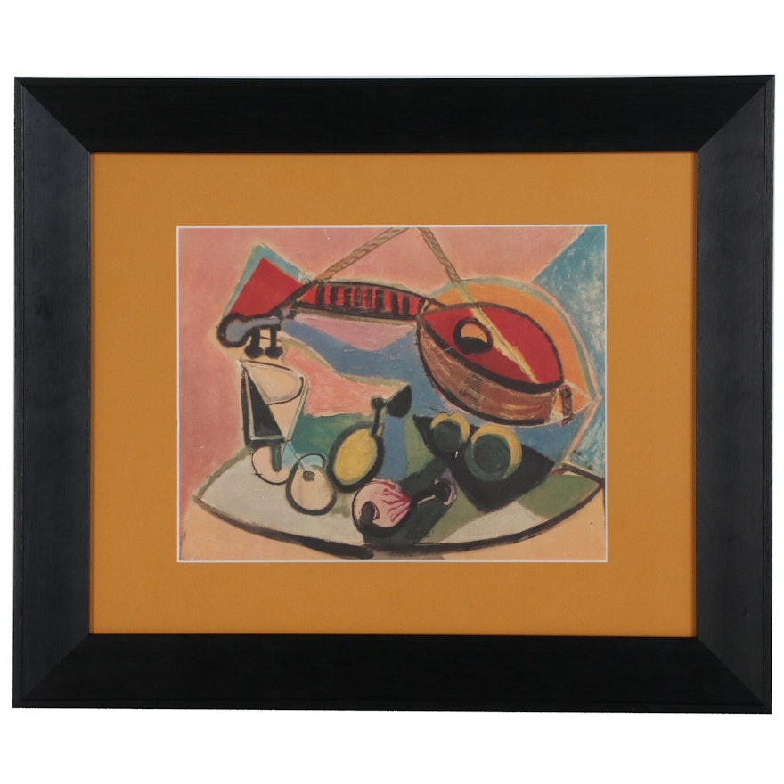 Offset Lithograph after Pablo Picasso Cubist Still Life, Late 20th Century