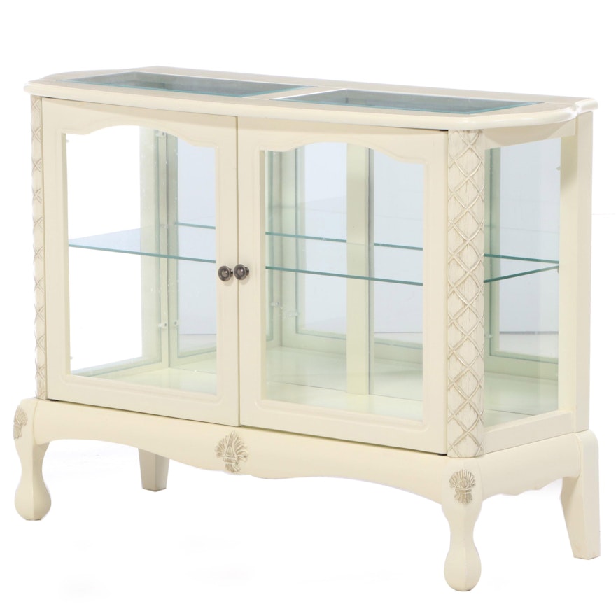 Southern Enterprises Painted and Parcel-Gilt Display Cabinet
