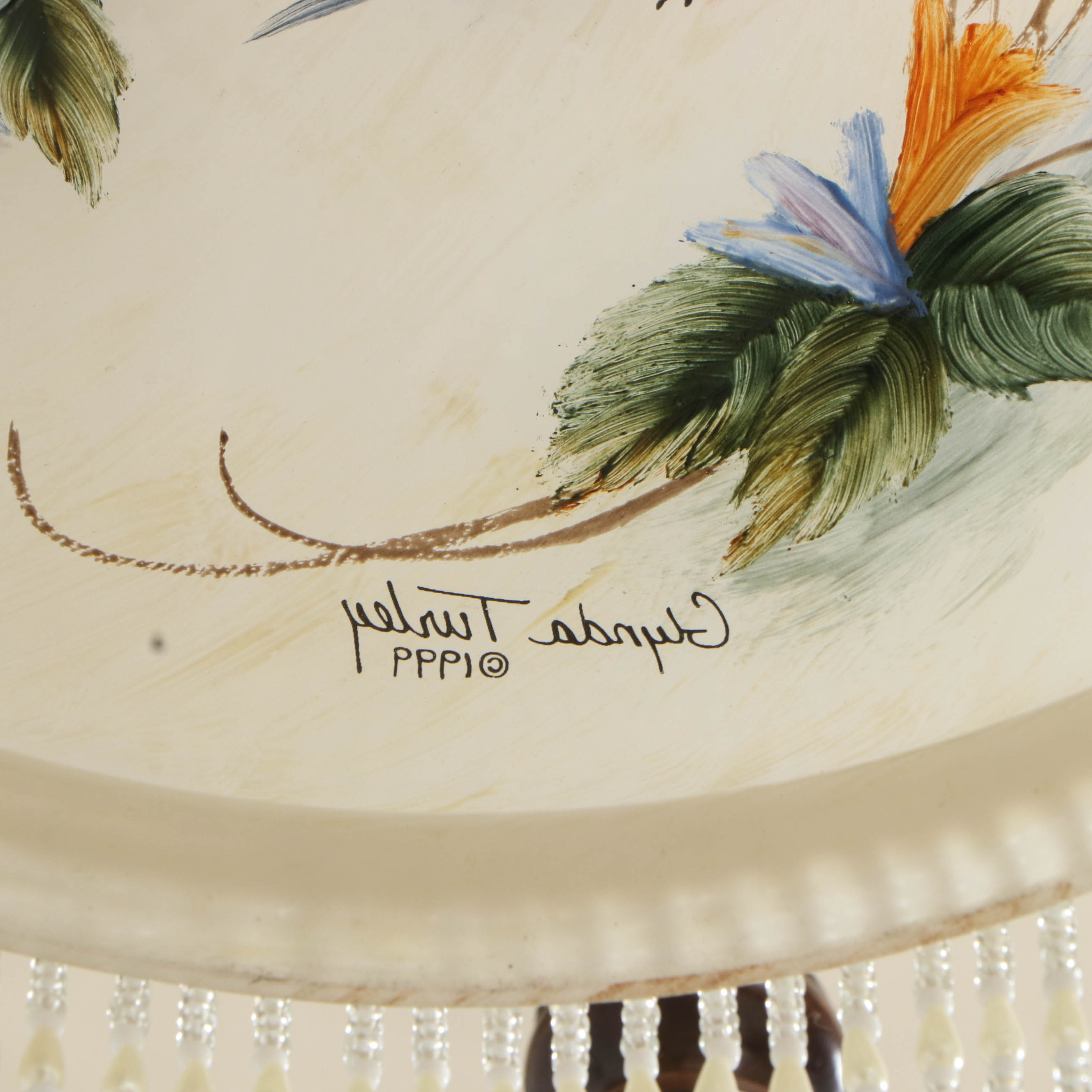 Dale Tiffany Floor Lamp with Glynda Turley Reverse Painted Shade