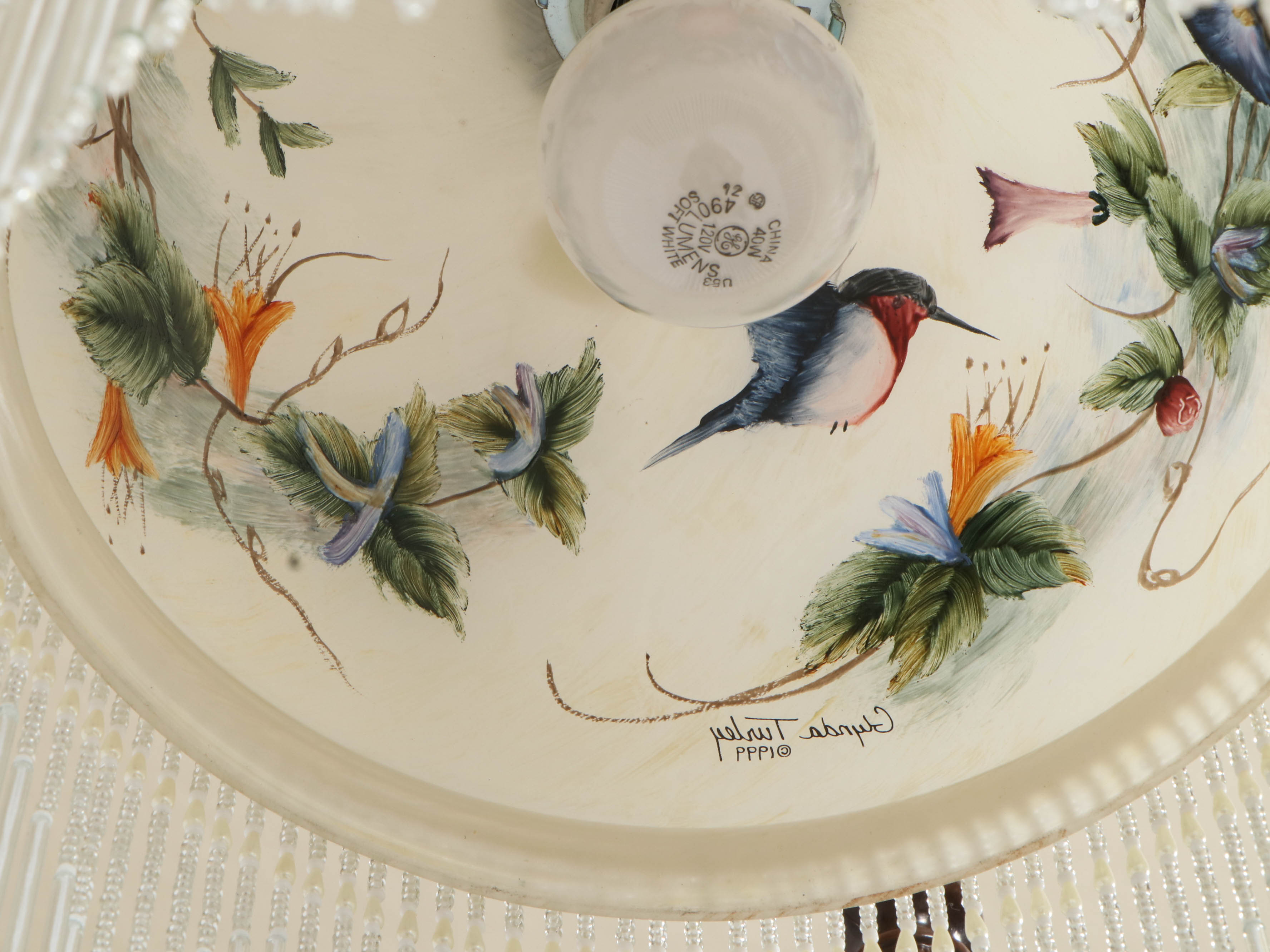 Dale Tiffany Floor Lamp with Glynda Turley Reverse Painted Shade