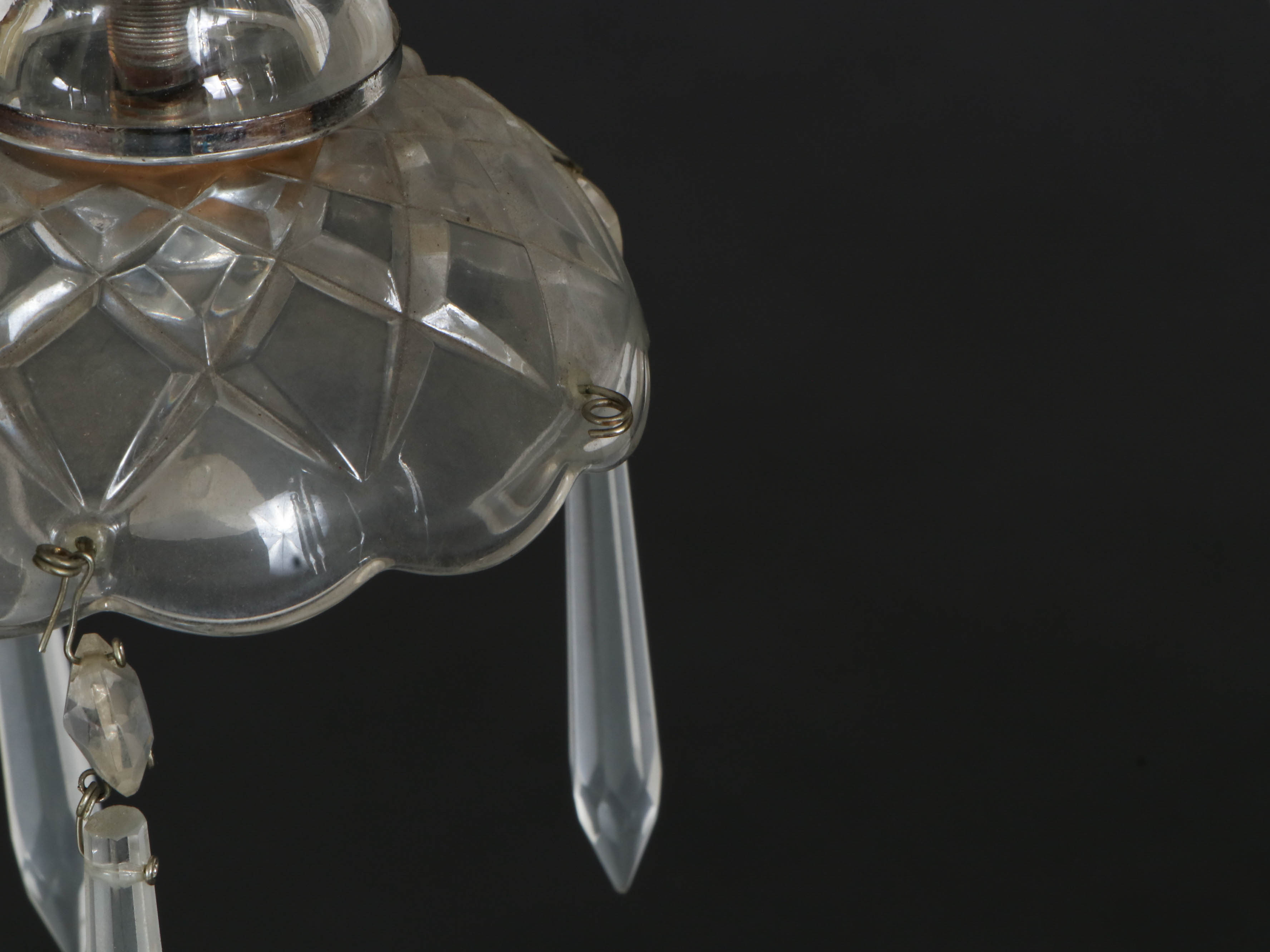 Hollywood Regency Style Crystal and Glass Swan Chandelier, Mid-20th Century