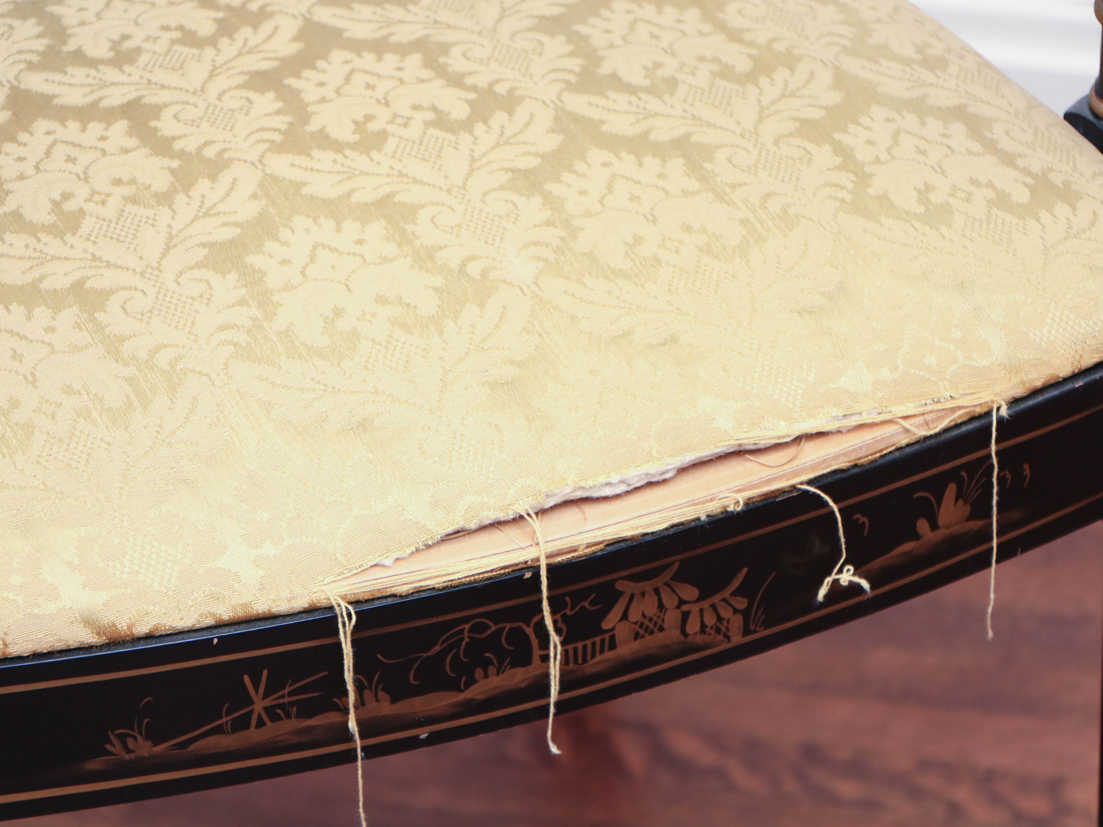 Drexel "Et Cetera" Rosewood and Ebonized Chinoiserie Dining Table and Chairs Set