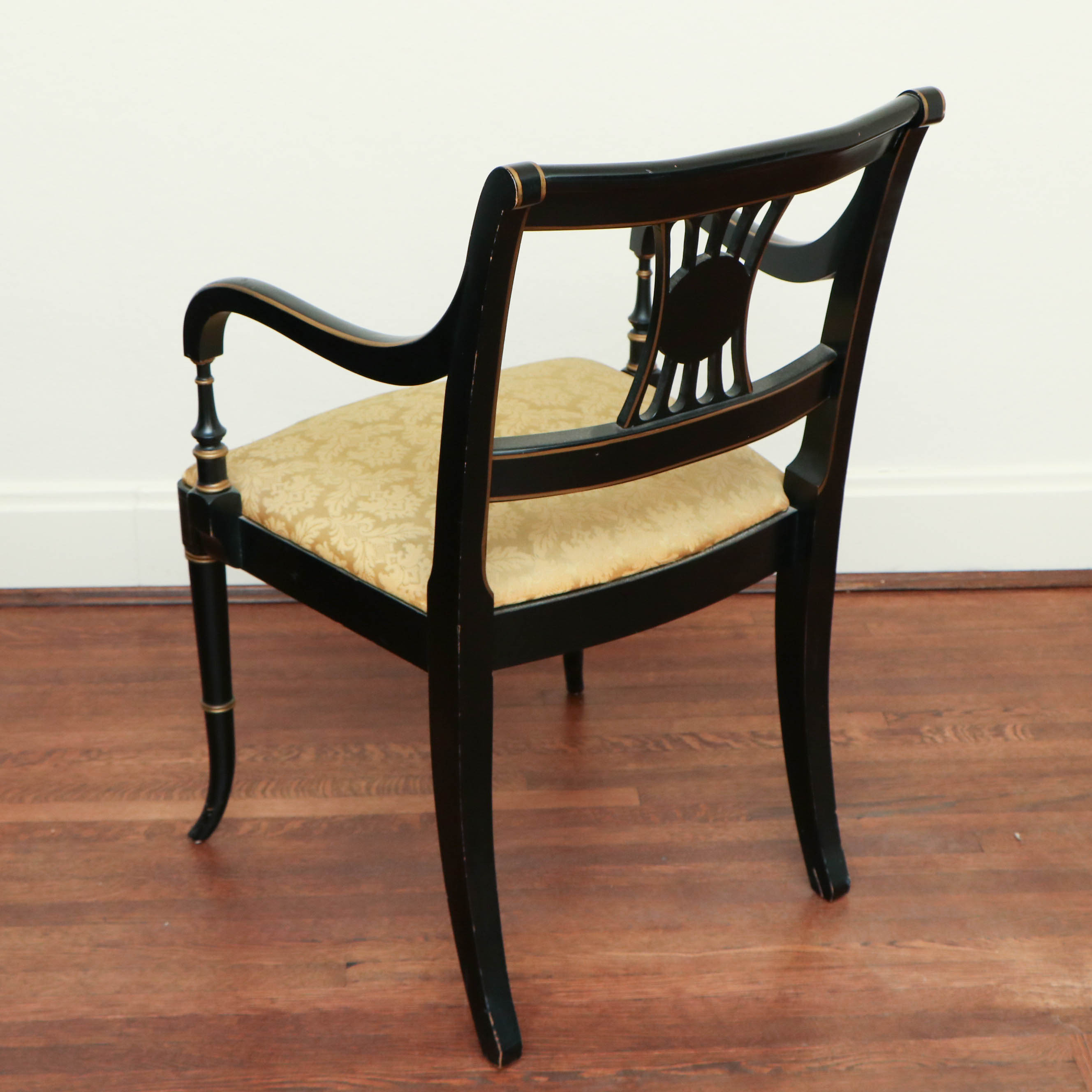 Drexel "Et Cetera" Rosewood and Ebonized Chinoiserie Dining Table and Chairs Set