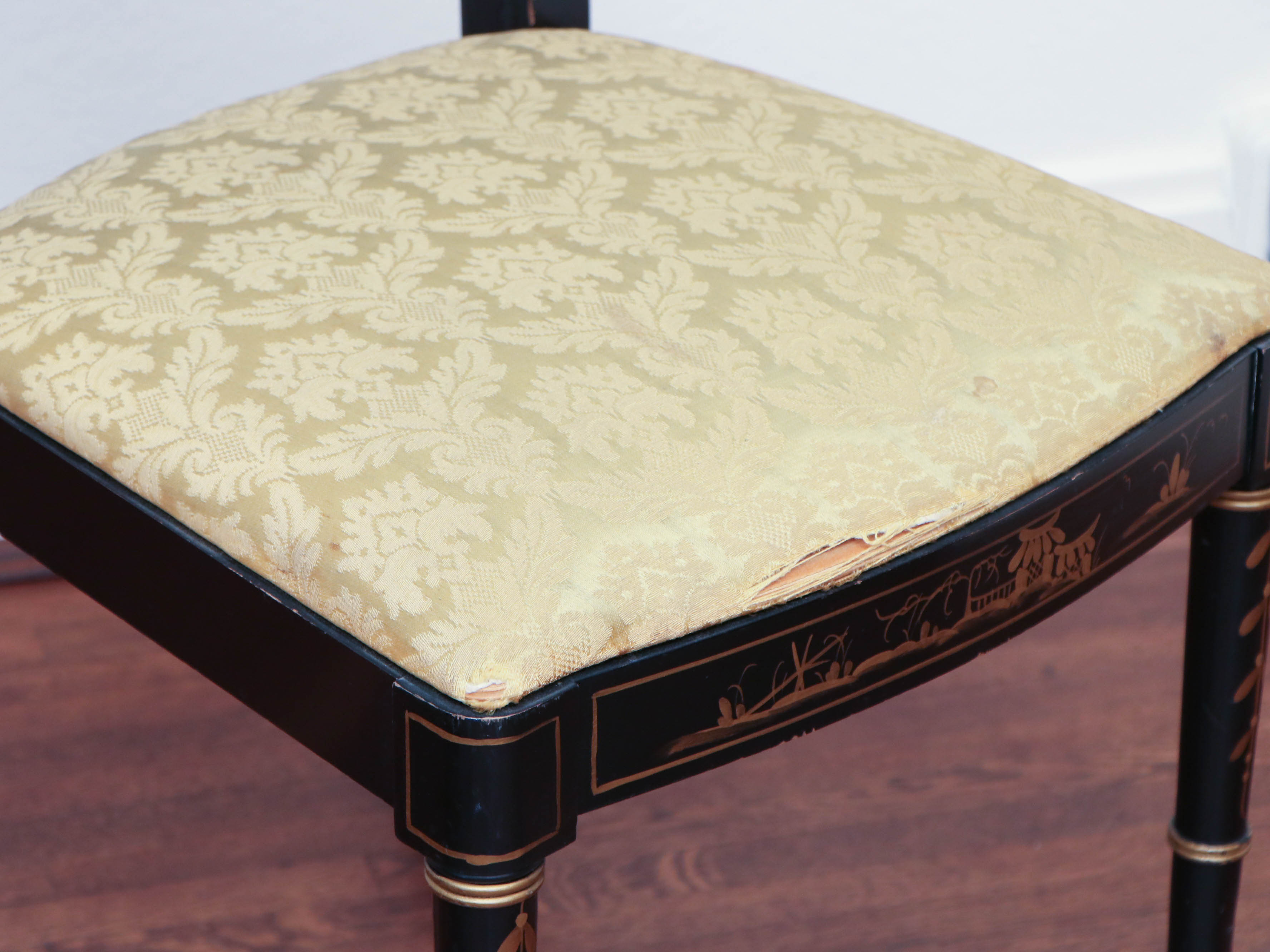 Drexel "Et Cetera" Rosewood and Ebonized Chinoiserie Dining Table and Chairs Set