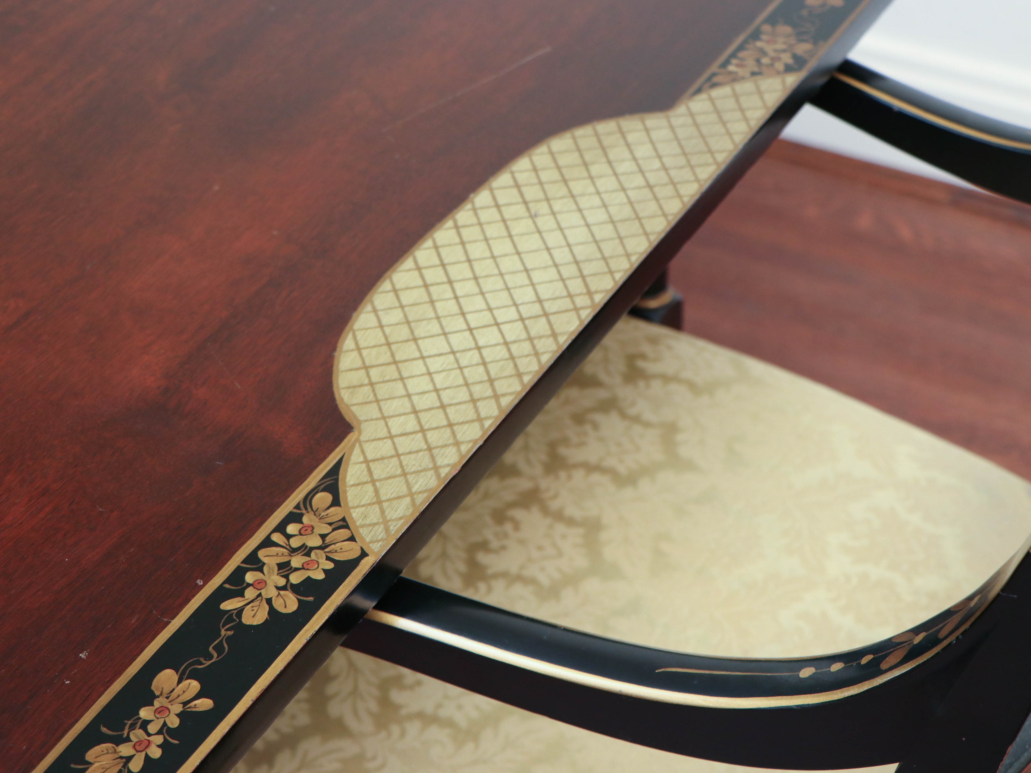 Drexel "Et Cetera" Rosewood and Ebonized Chinoiserie Dining Table and Chairs Set