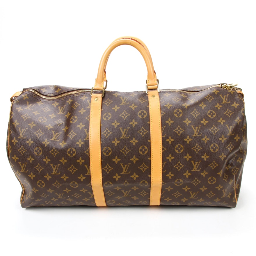 Louis Vuitton Keepall 55 in Monogram Canvas and Vachetta Leather