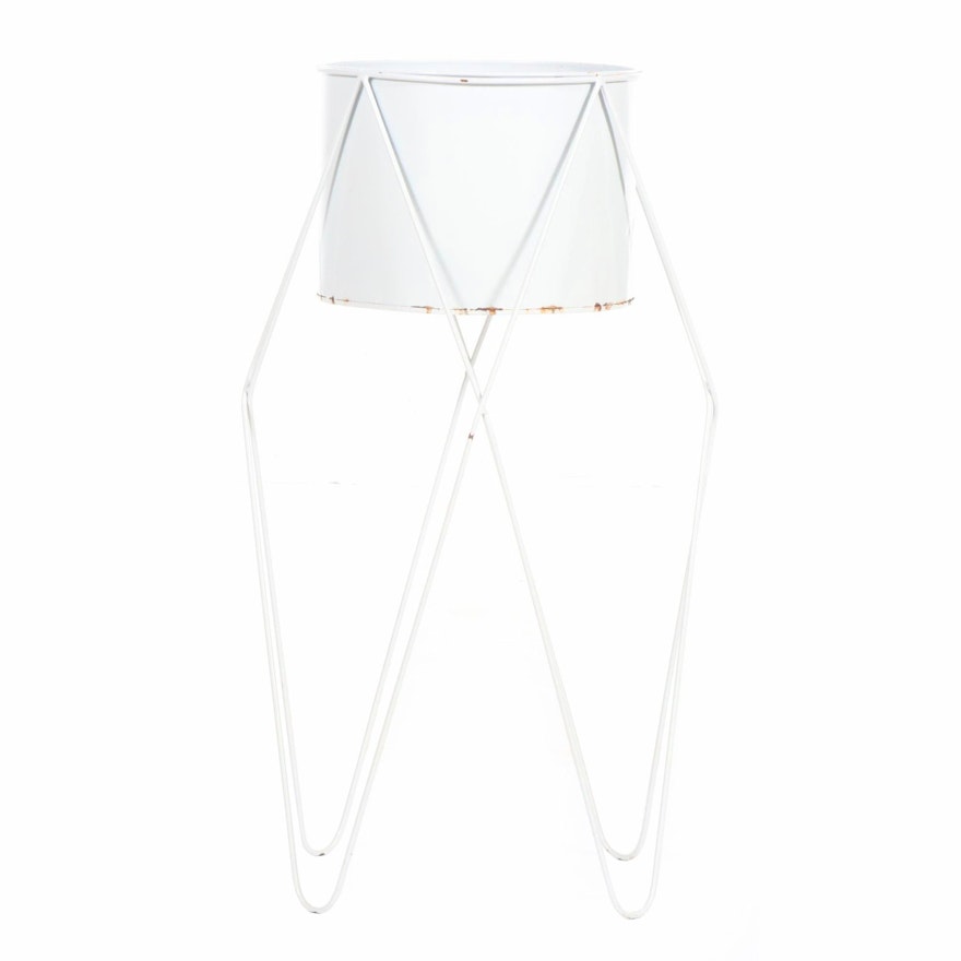 Metal Plant Stand with Hairpin Legs, Mid 20th Century