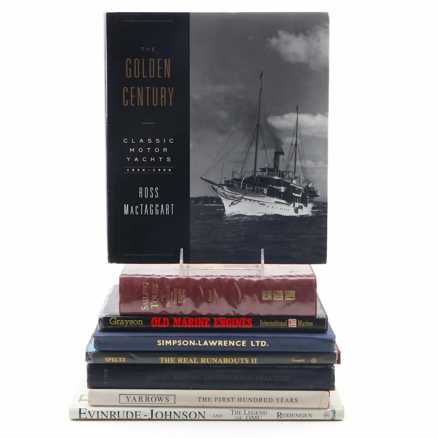 First Printing "The Golden Century" with Other Marine Books Including Signed