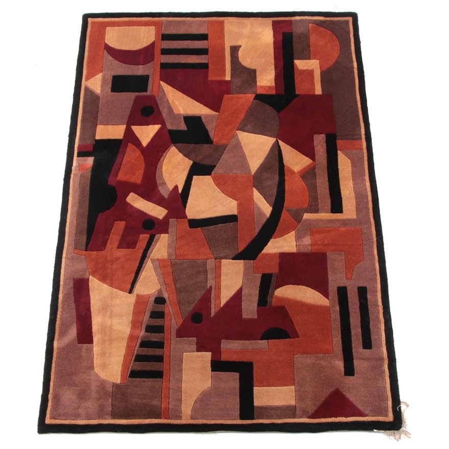 5'2 x 8'0 Hand-Tufted Chinese Momeni "New Wave" Wool Rug