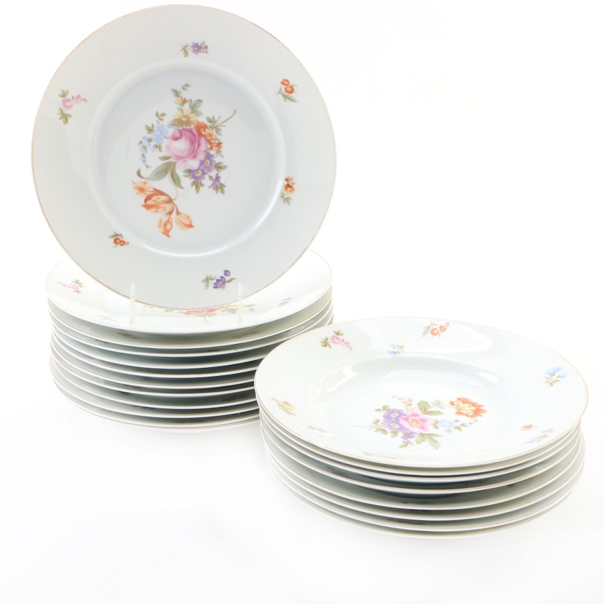 Rosenthal-Continental Floral Porcelain Dinnerware, Mid-20th Century