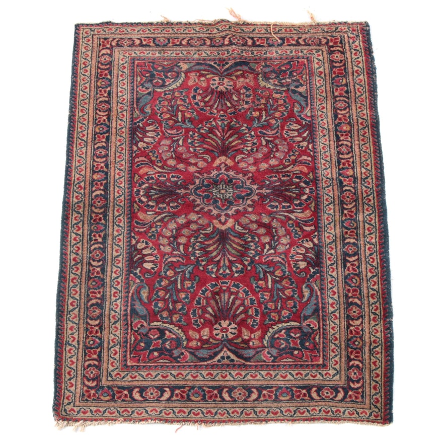 3'6 x 5'2 Hand-Knotted Persian Sarouk Wool Rug