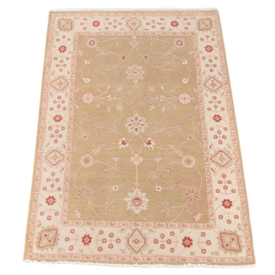 5'5 x 8'5 Hand-Knotted Indian Mahal Wool Rug