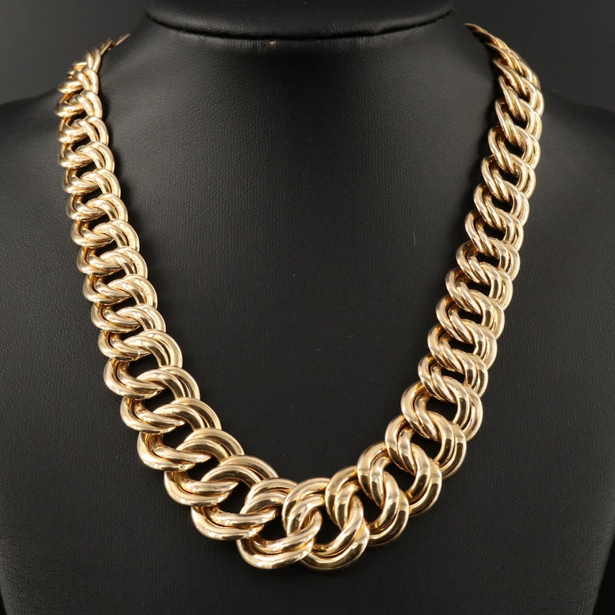 14K Graduated Curb Chain Necklace