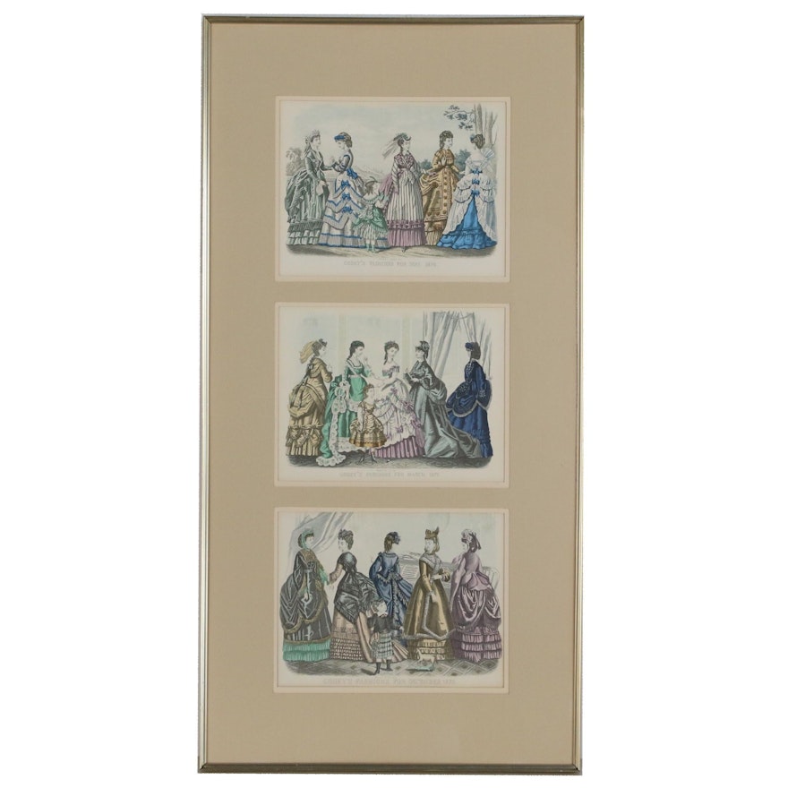 Lithographic Prints after Godey's Fashion Plates from 1870