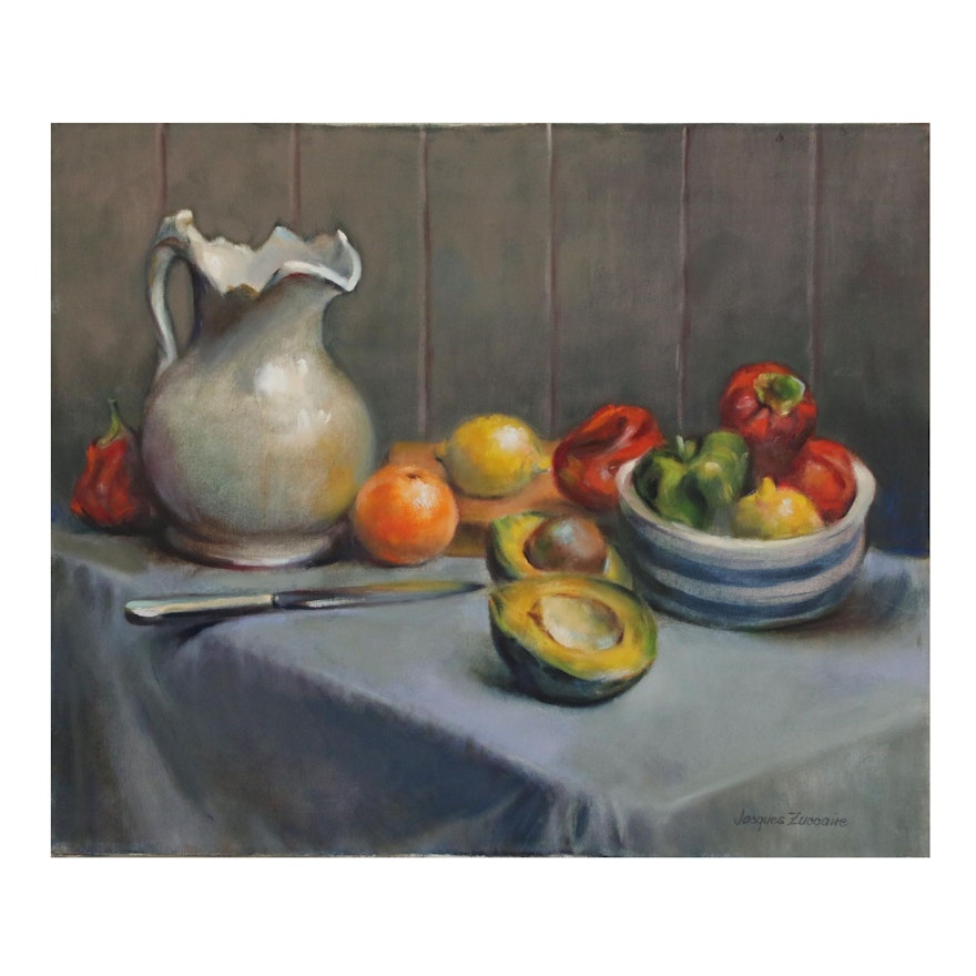 Jacques Zuccaire Still Life Oil Painting, 20th to 21st Century