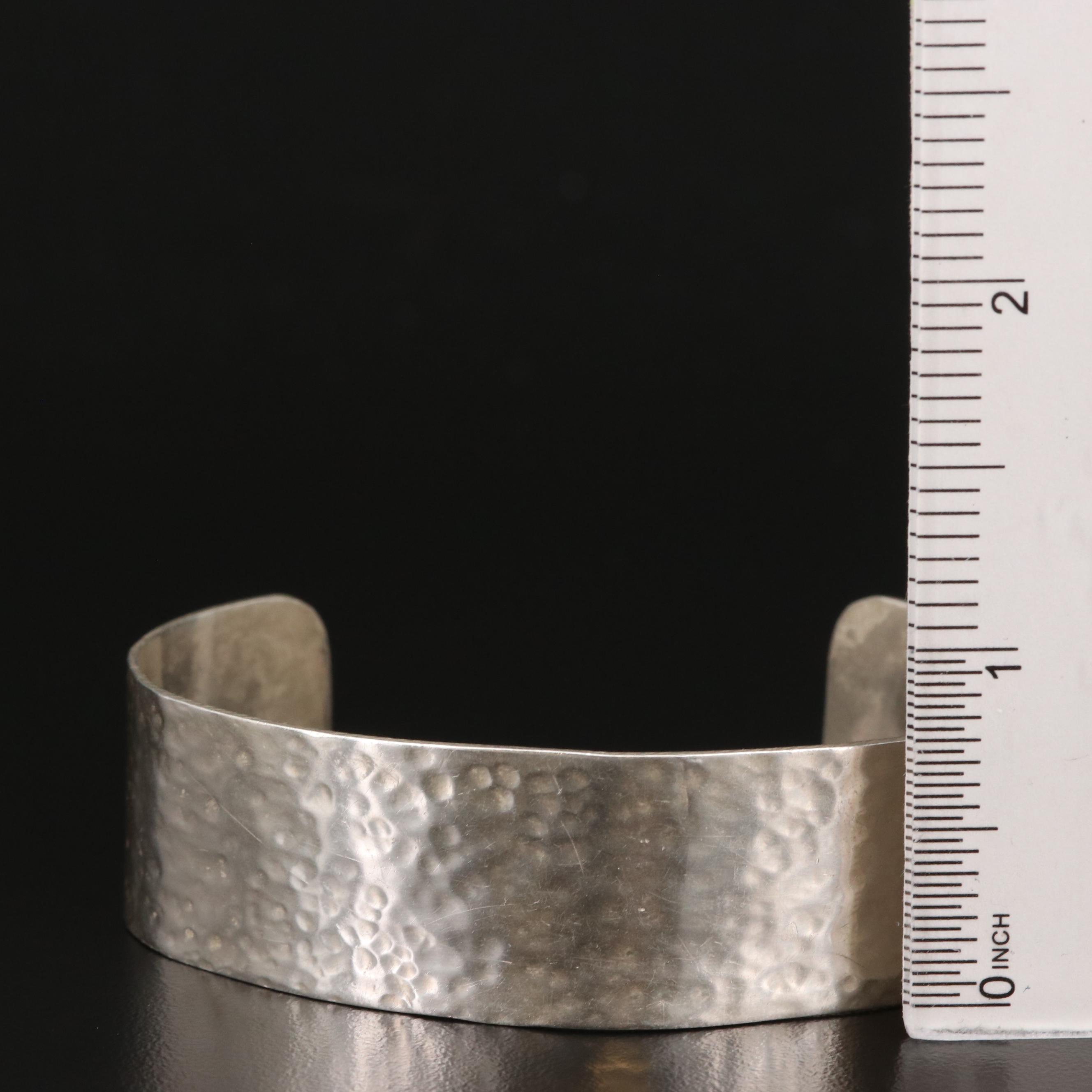 Sterling Silver Etched and Textured Bracelets Featuring Stuart Nye and Danecraft