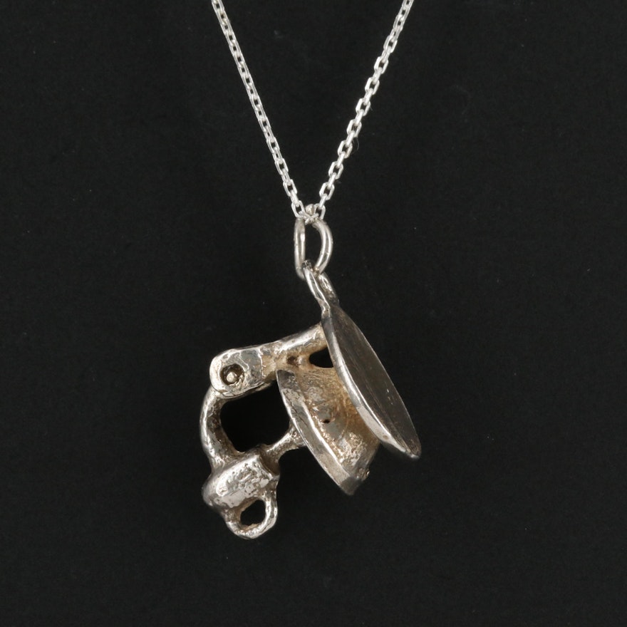 Sterling Silver Articulated Mixer Pendant Necklace
