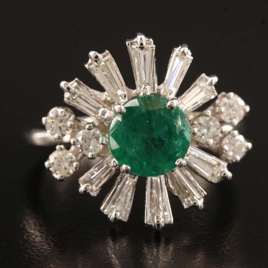 14K Emerald and 0.90 CTW Diamond Ring