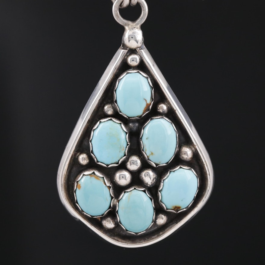 Ella Cowboy Navajo Diné Sterling Silver Turquoise Necklace