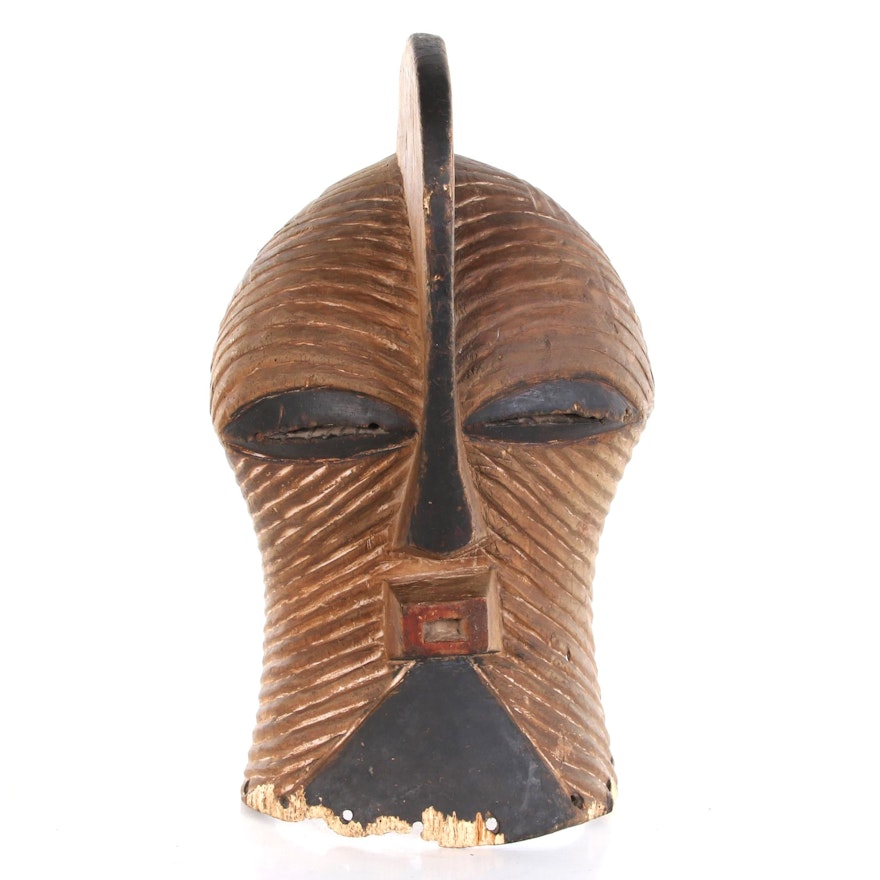 Songye "Kifwebe" Hand-Carved Wood Mask, 20th Century
