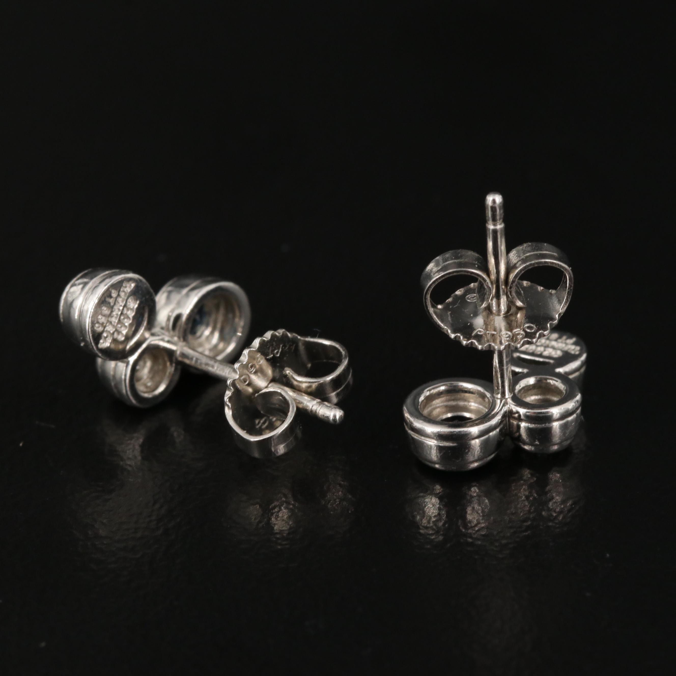Tiffany & Co. "Bubble" Platinum Sapphire and Diamond Stud Earrings