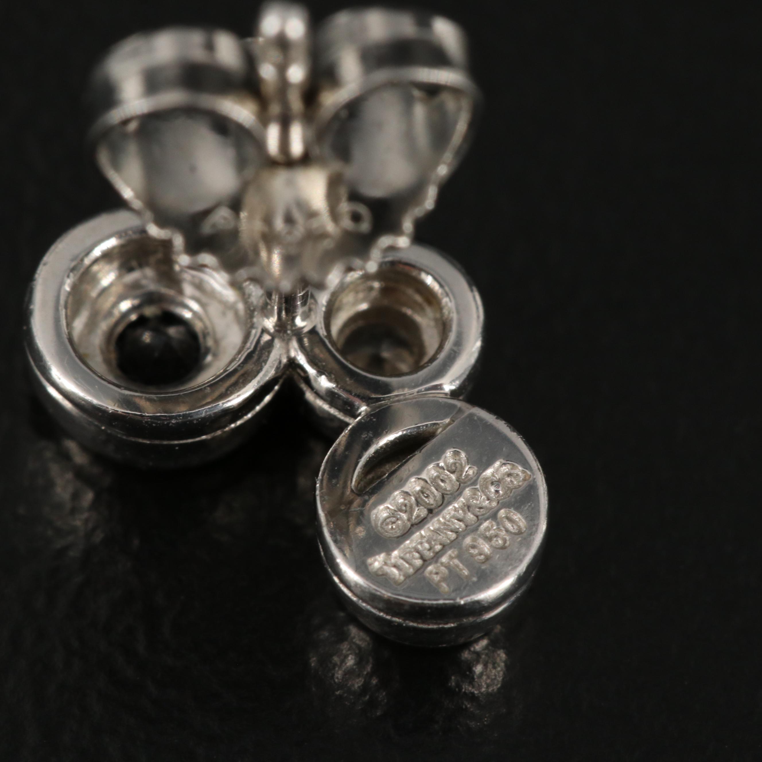 Tiffany & Co. "Bubble" Platinum Sapphire and Diamond Stud Earrings