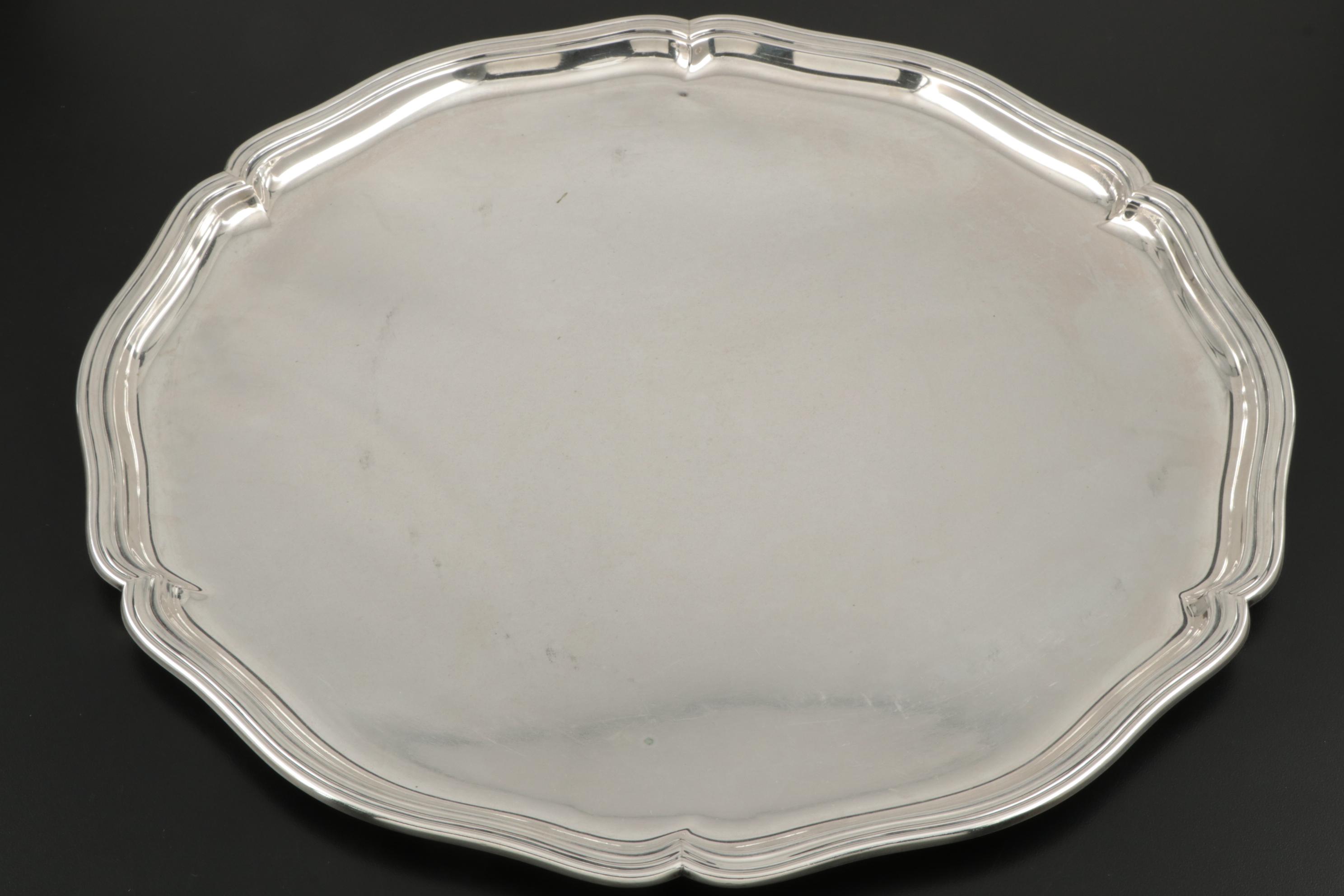 M. H. Wilkens & Söhne 835 Silver Scalloped Salver, Late 19th/Early 20th Century