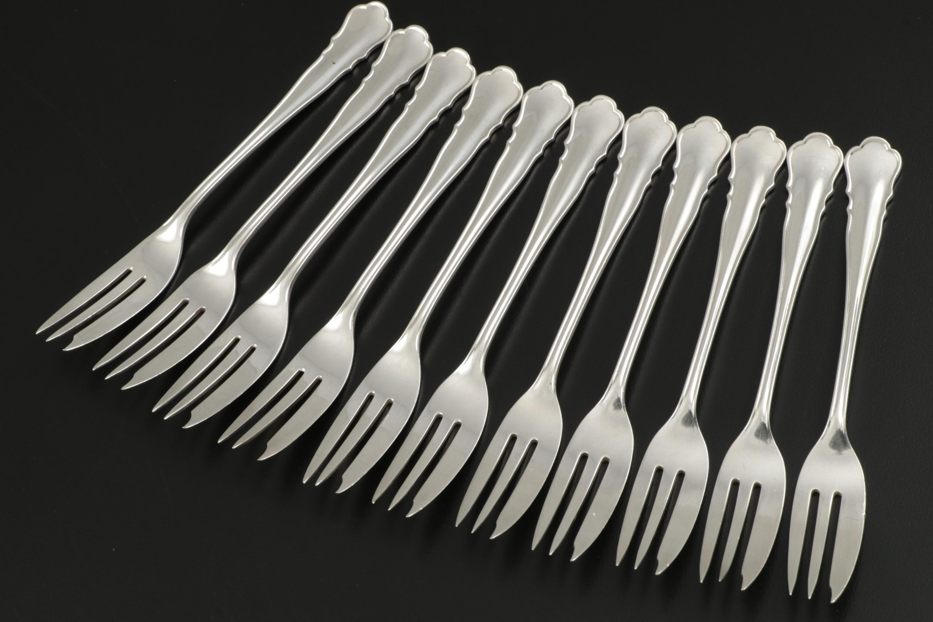 Wilkens & Söhne "Chippendale" 800 Silver Pastry Forks