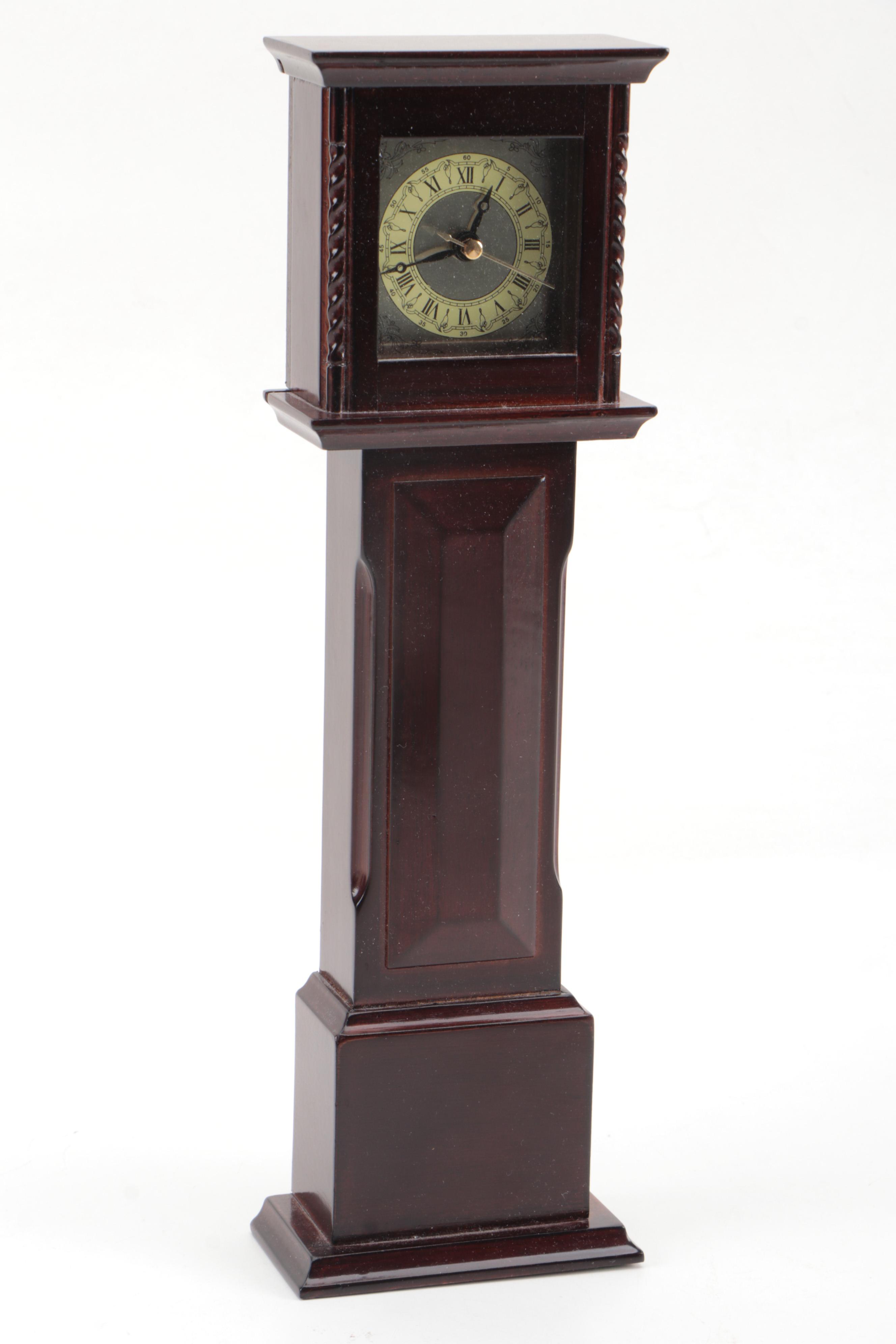 Bel Mondo Glass Warmer, Miniature Grandfather Clock and Porcelain Figurine