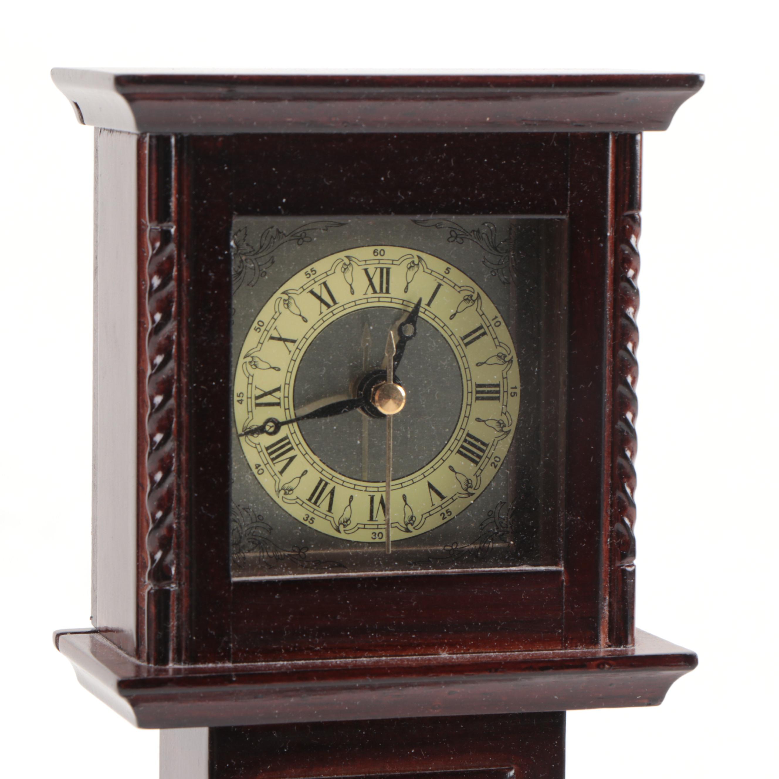 Bel Mondo Glass Warmer, Miniature Grandfather Clock and Porcelain Figurine