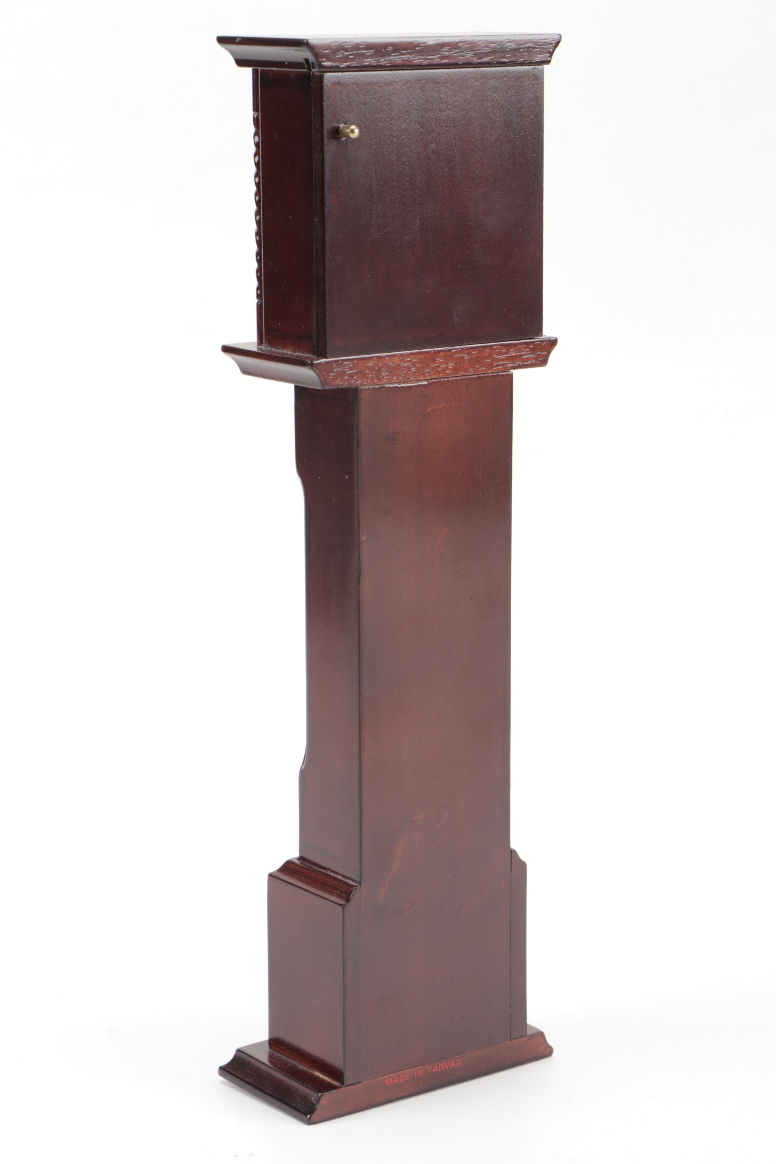 Bel Mondo Glass Warmer, Miniature Grandfather Clock and Porcelain Figurine