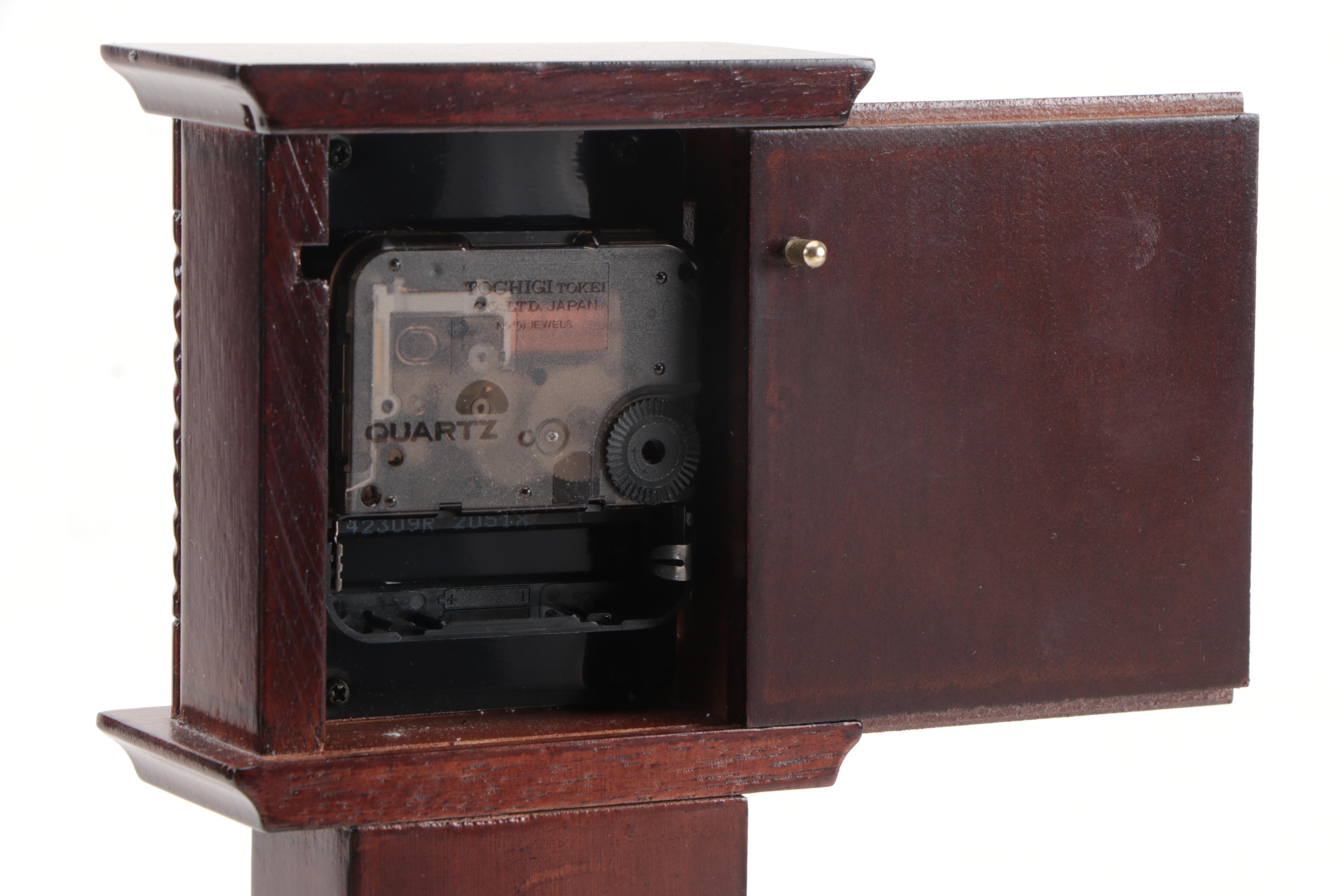 Bel Mondo Glass Warmer, Miniature Grandfather Clock and Porcelain Figurine