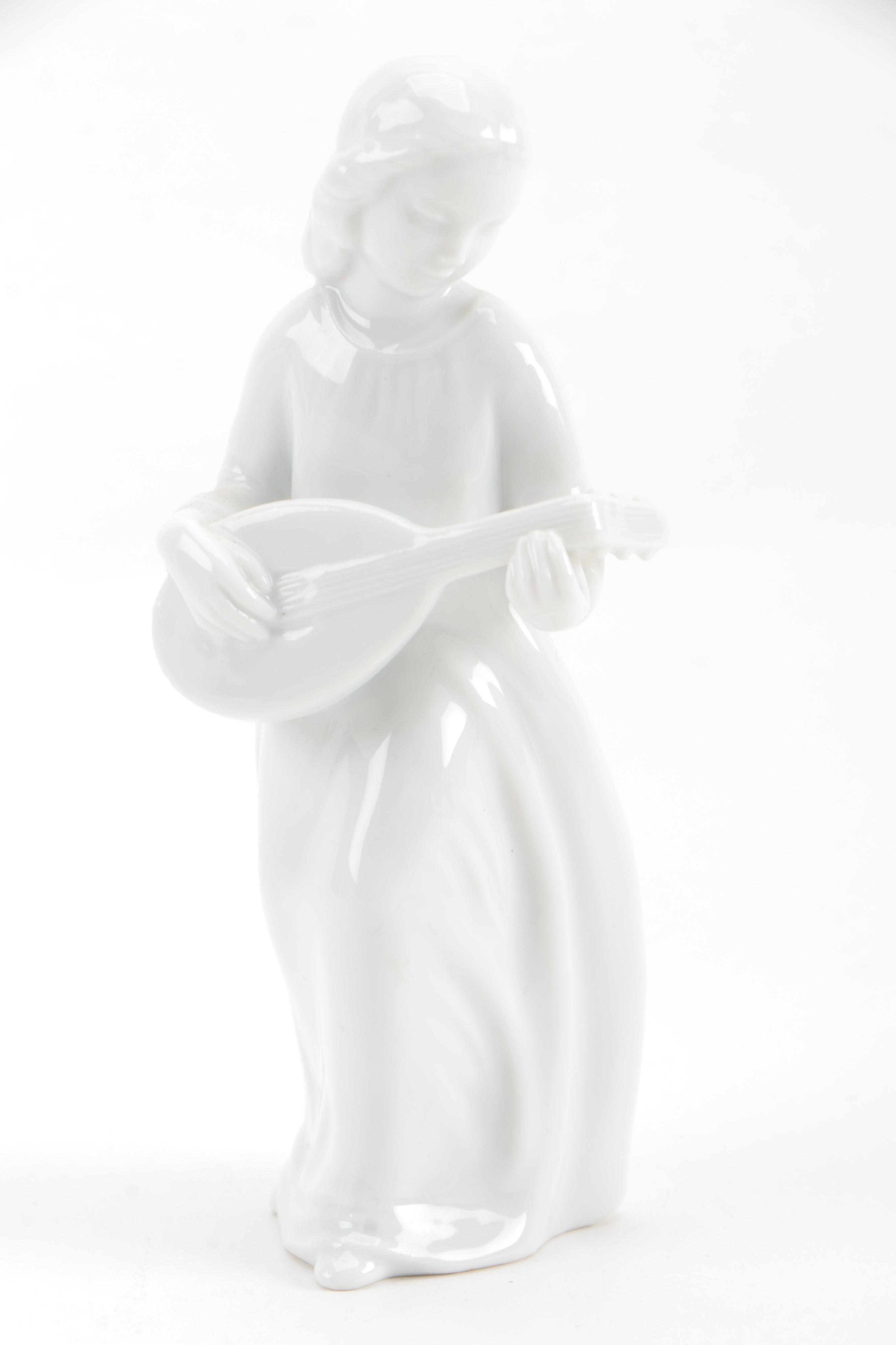 Bel Mondo Glass Warmer, Miniature Grandfather Clock and Porcelain Figurine