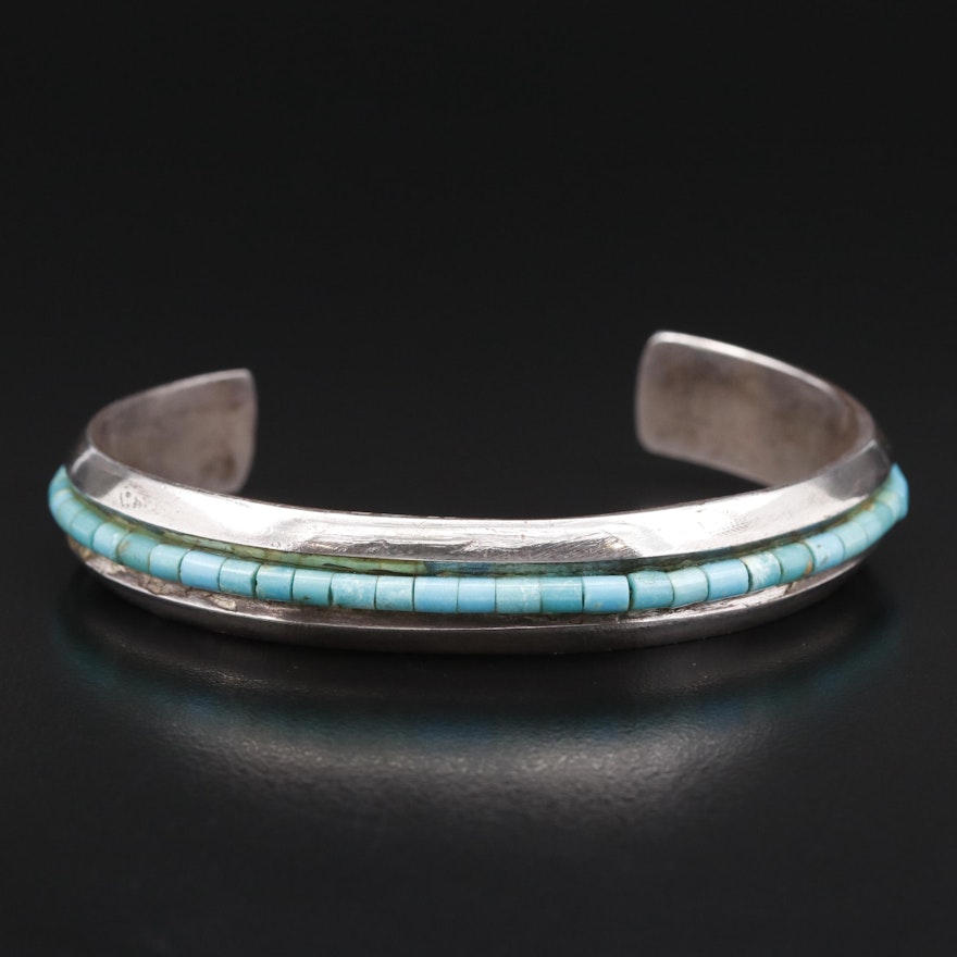 Handmade Southwestern Sterling Silver Turquoise Cuff