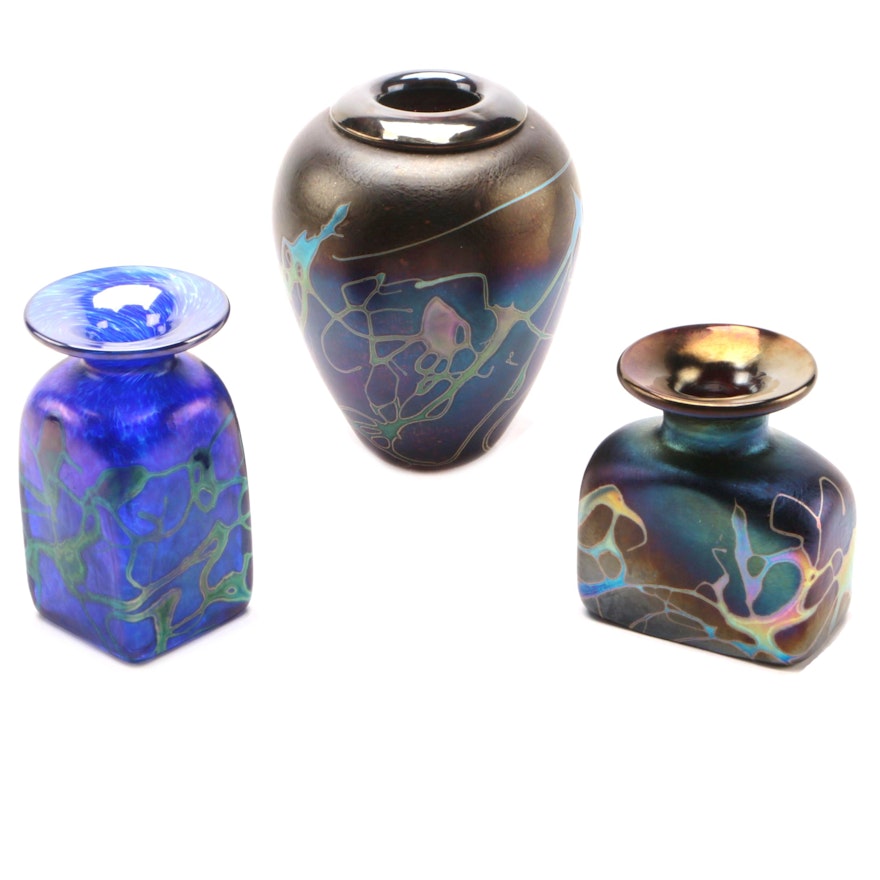 Robert Held Iridescent Art Glass Vases