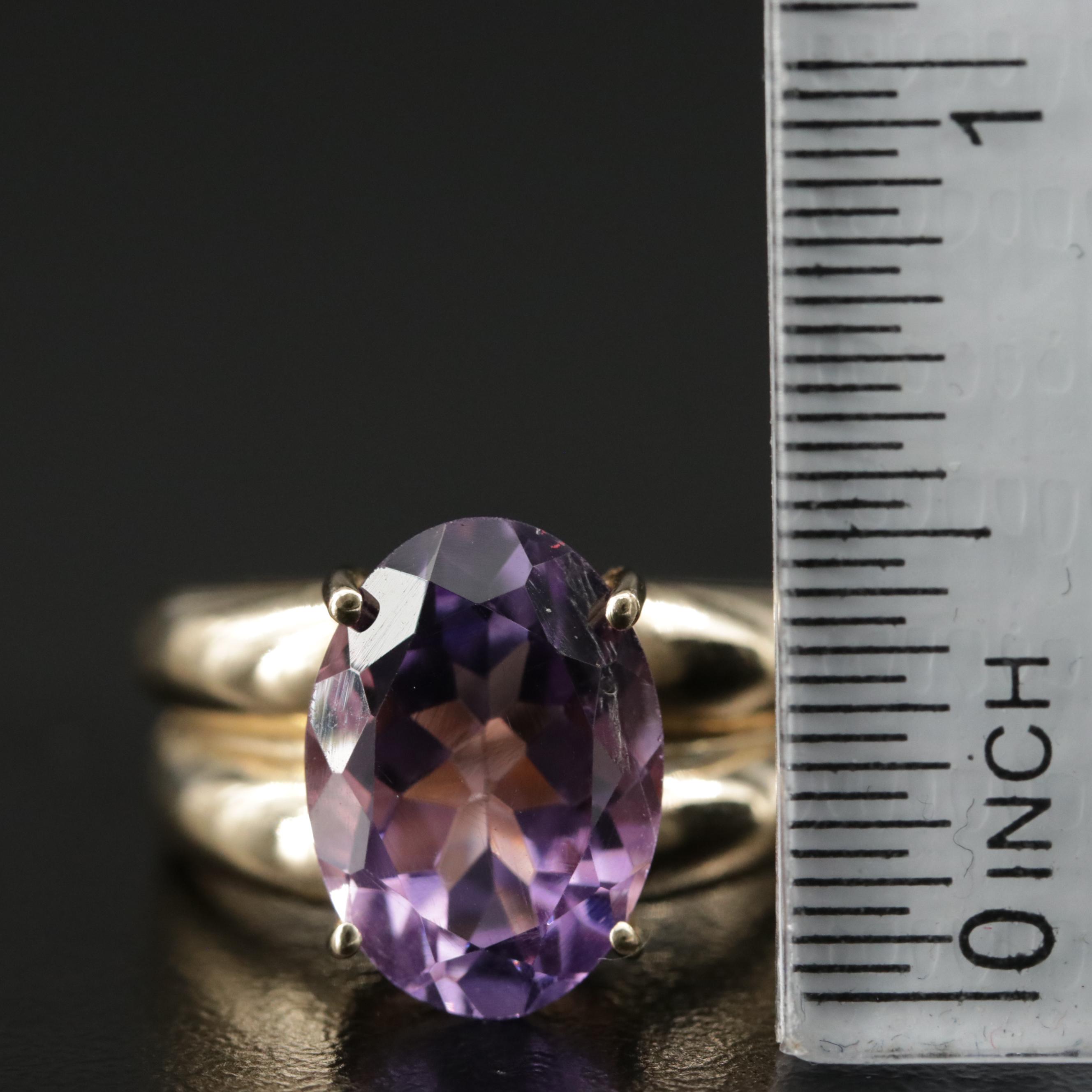 10K Gold Amethyst Ring