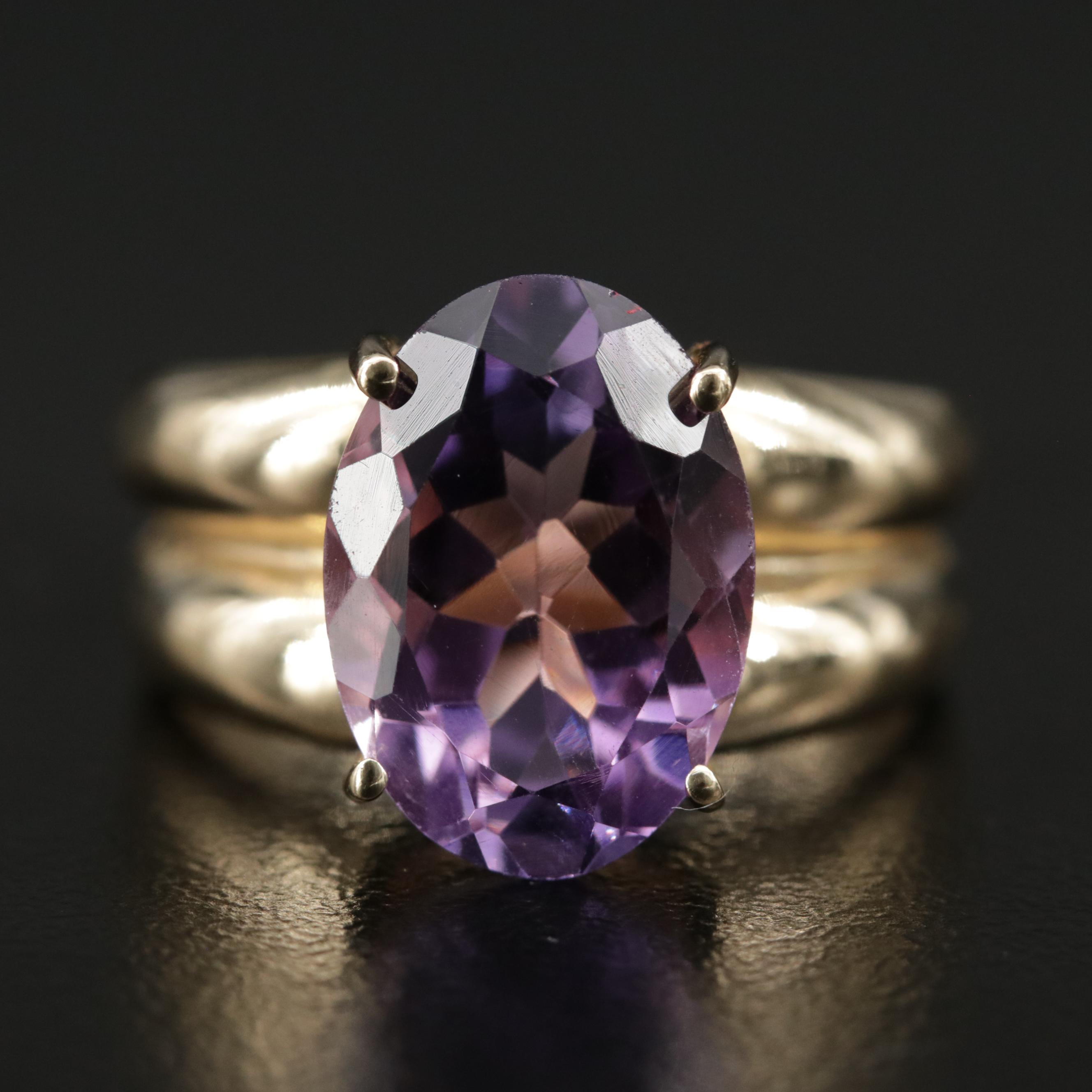 10K Gold Amethyst Ring