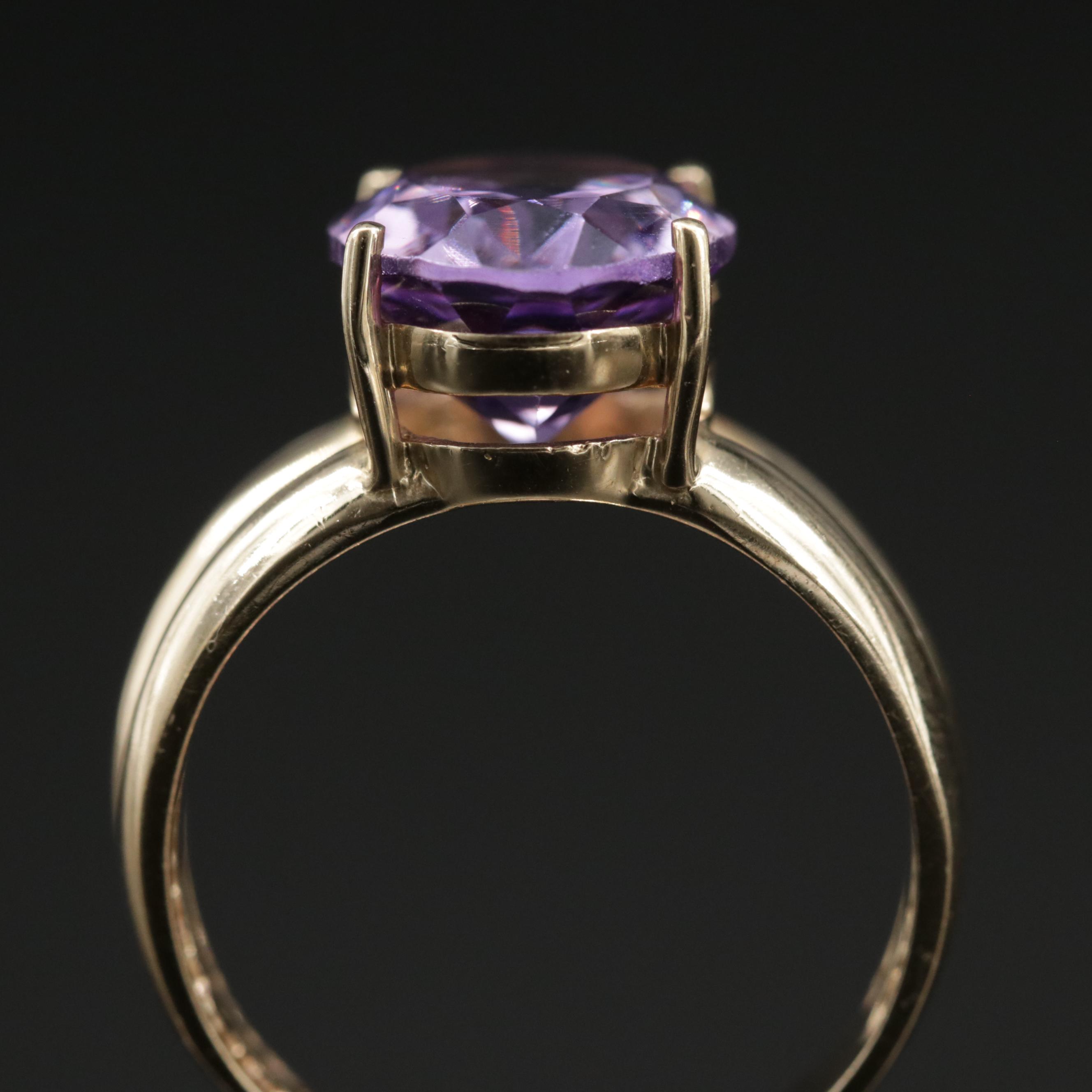 10K Gold Amethyst Ring